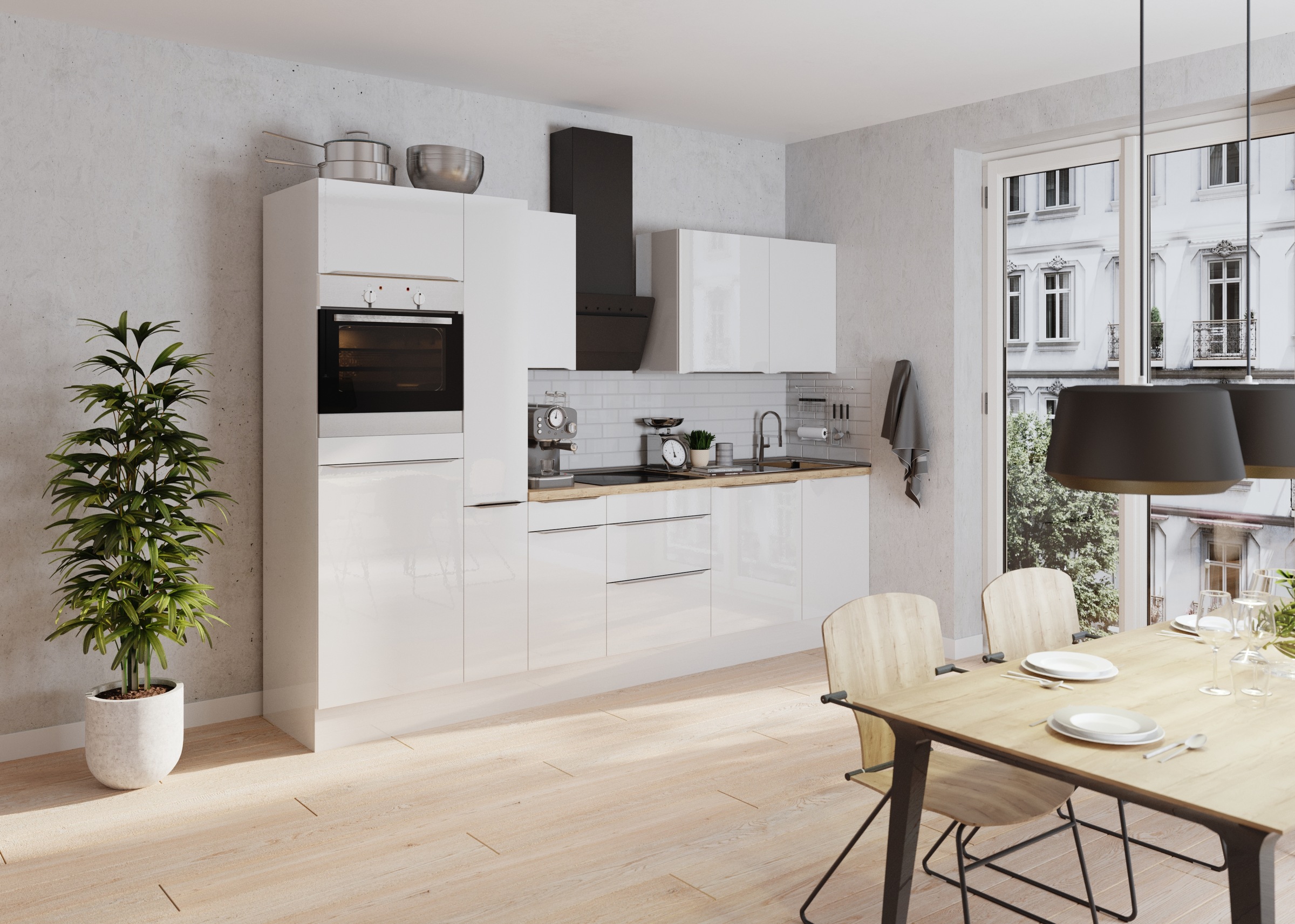 KOCHSTATION Küchenzeile "KS-Aken" Breite 300 cm, wahlweise mit E-Geräten, m günstig online kaufen