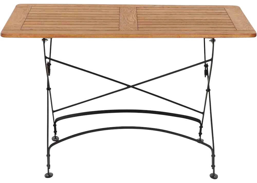 Siena Garden Gartentisch »Peru III«, (1 St.), BxTxH: 80x120x78 cm,Stahlgestell schwarz, Tischplatte aus Robinienholz