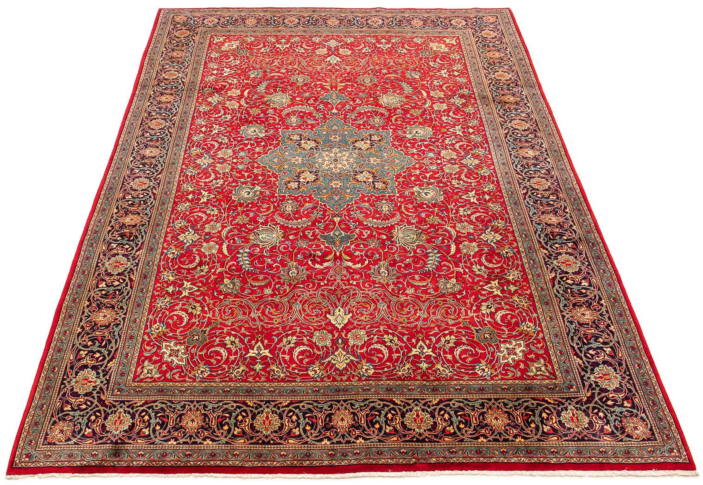 morgenland Orientteppich "Perser - Classic - 395 x 285 cm - rot", rechteckig, 10 mm Höhe, Wohnzimmer, Handgeknüpft, Einz