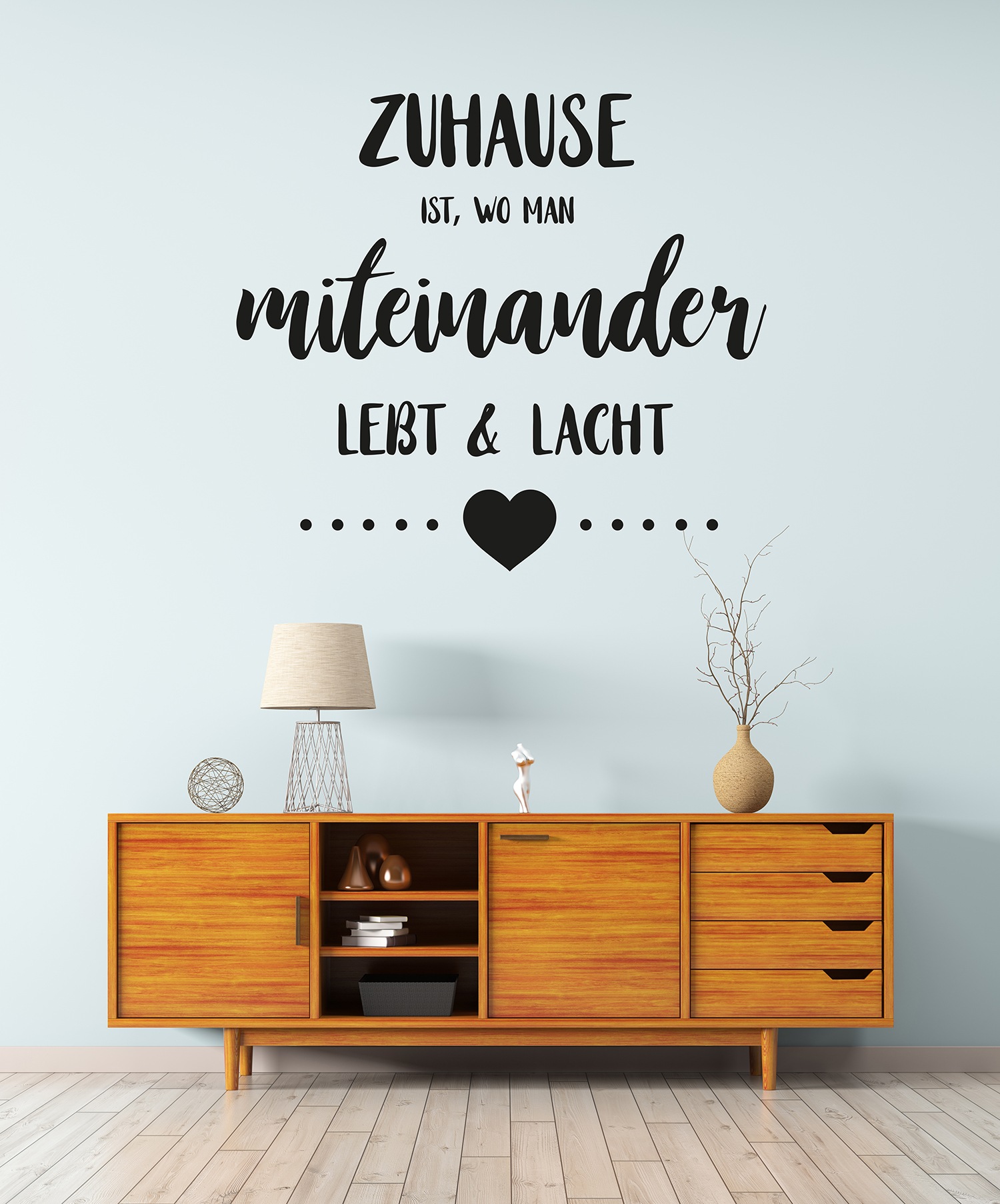 my home Wandtattoo "Zuhause ist, wo man miteinander lebt & lacht", (1 St.), günstig online kaufen