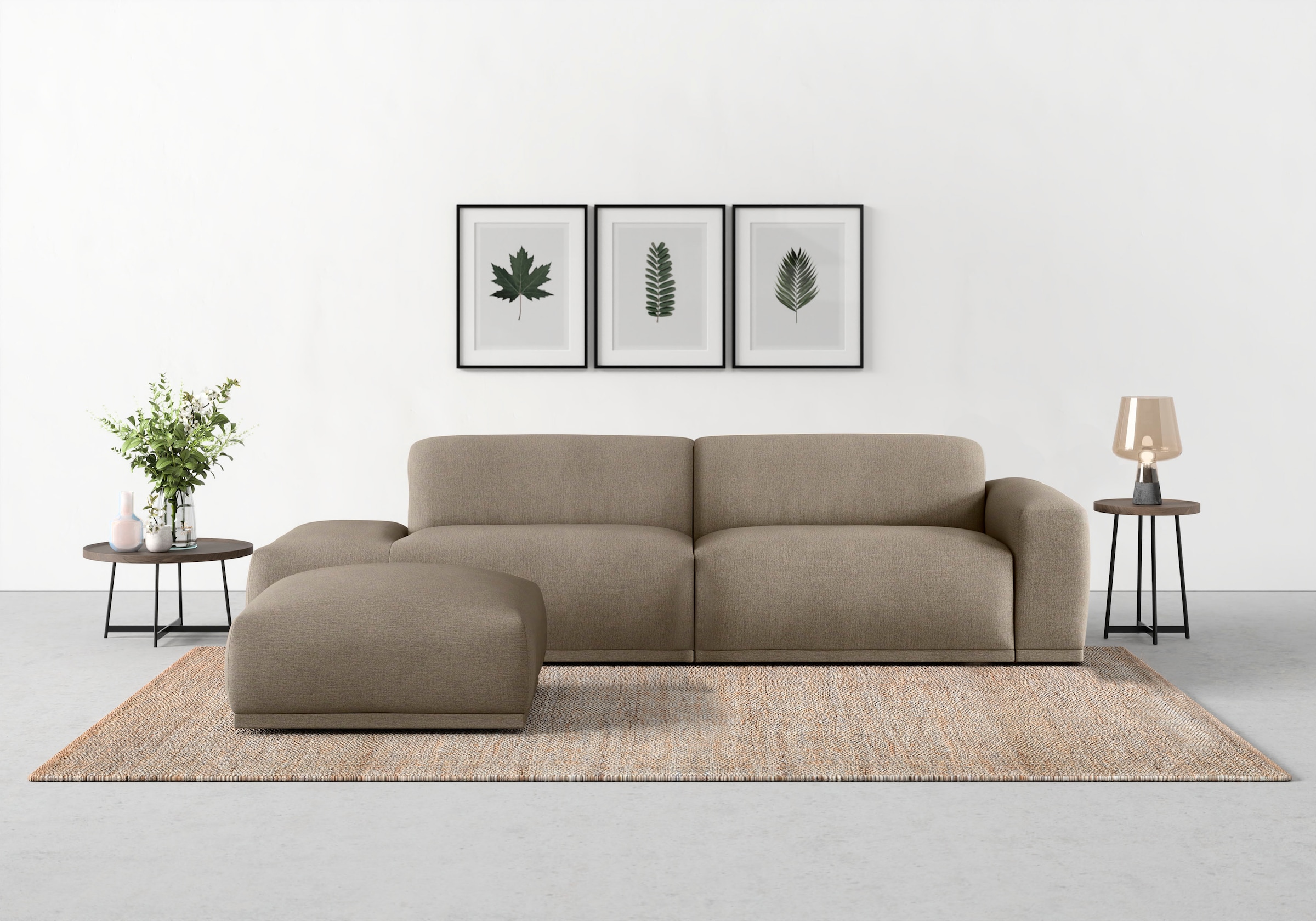 TRENDMANUFAKTUR Big-Sofa »Braga, mit hochwertigem Kaltschaum, Megasofa, in Cord erhältlich«, modernes Big-Sofa, Couch mit hohem Sitzkomfort, 277/72/107 cm (B/H/T)