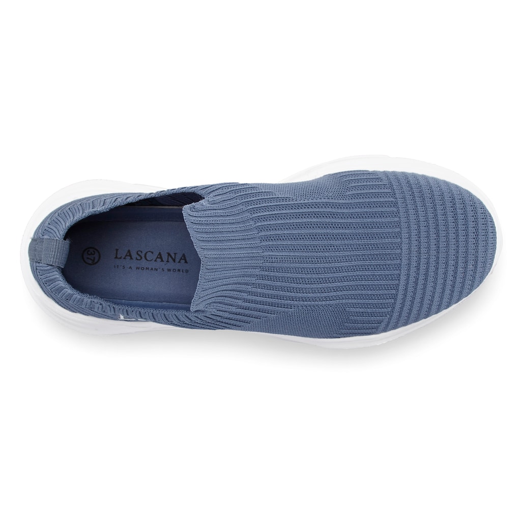 LASCANA Sneaker, Freizeitschuh, Halbschuh,Slipper,elastisches Mesh, leichte Sohle VEGAN