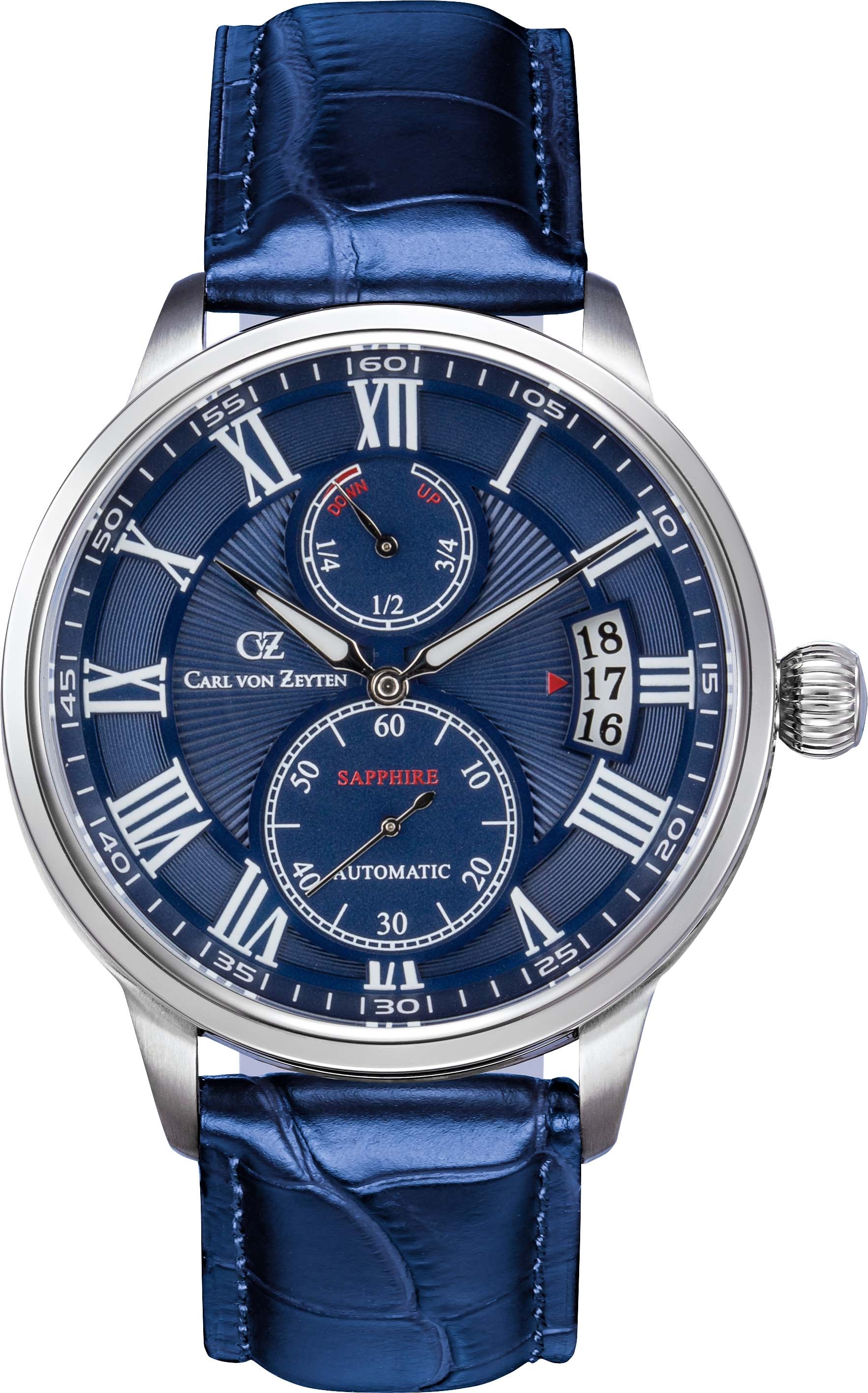 Carl von Zeyten Automatikuhr »Münstertal, CVZ0082BLS«, Armbanduhr, Herrenuhr, Datum, Made in Germany, Mechanische Uhr