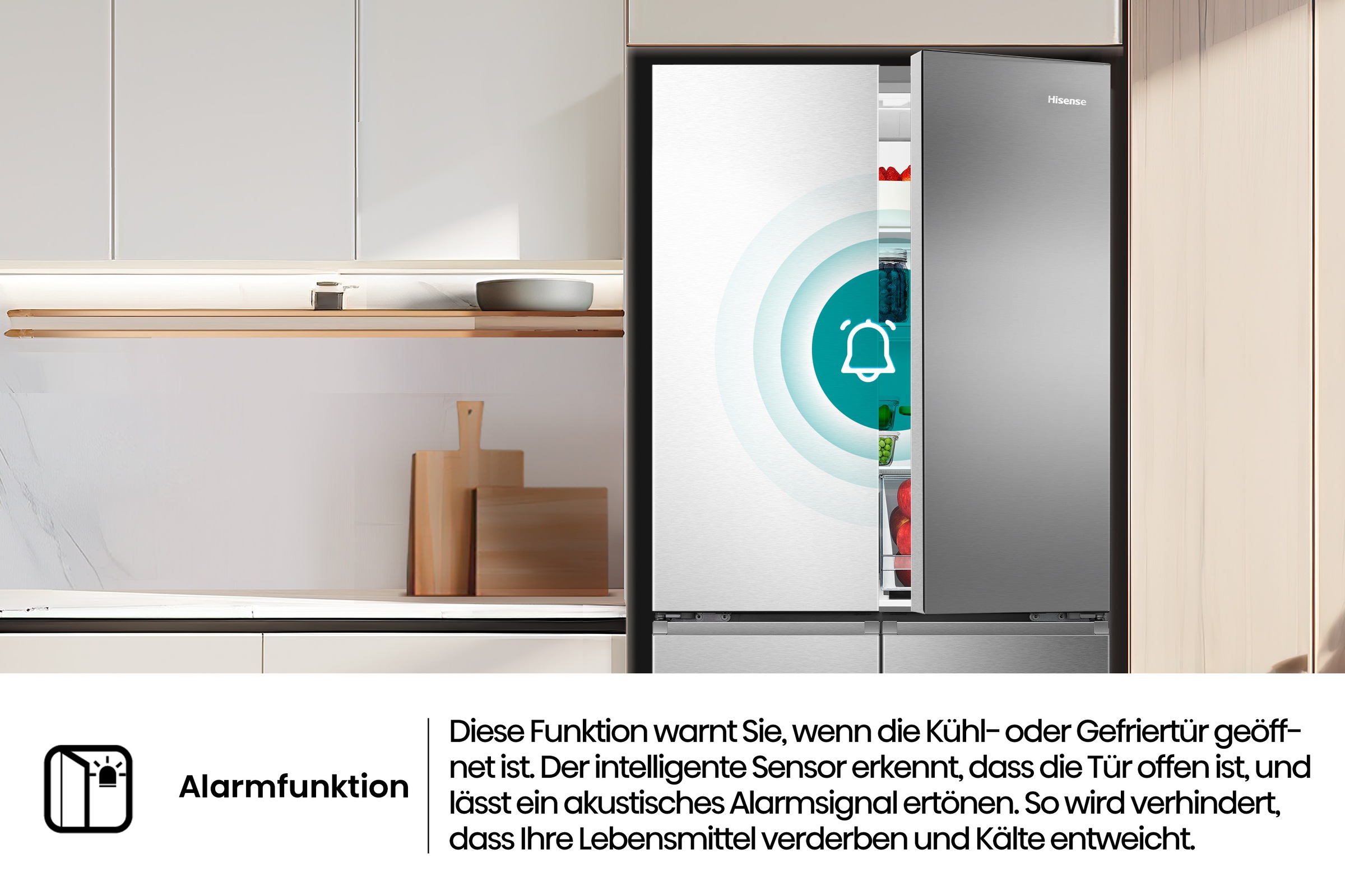 Hisense Multi Door »RQ5P470SAID«, MetalCooling Innenwand