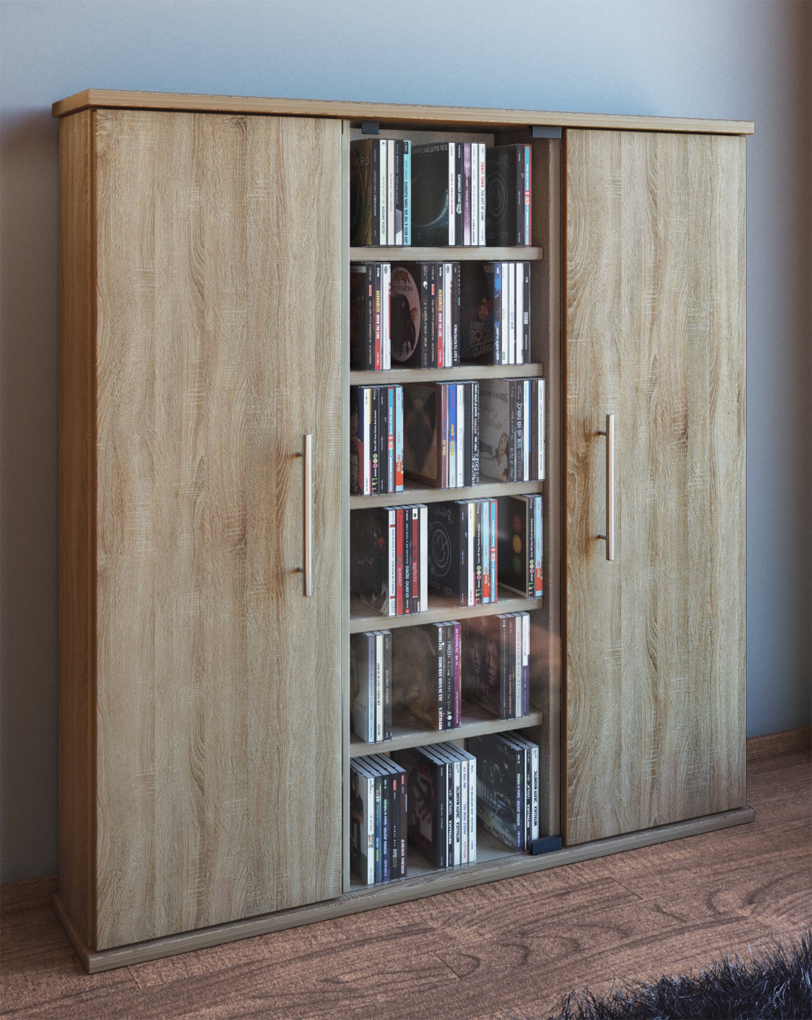 VCM Media-Regal "VCM CD Regal Holz  CD Schrank mit 1 ESG-Sicherheitsglastür günstig online kaufen