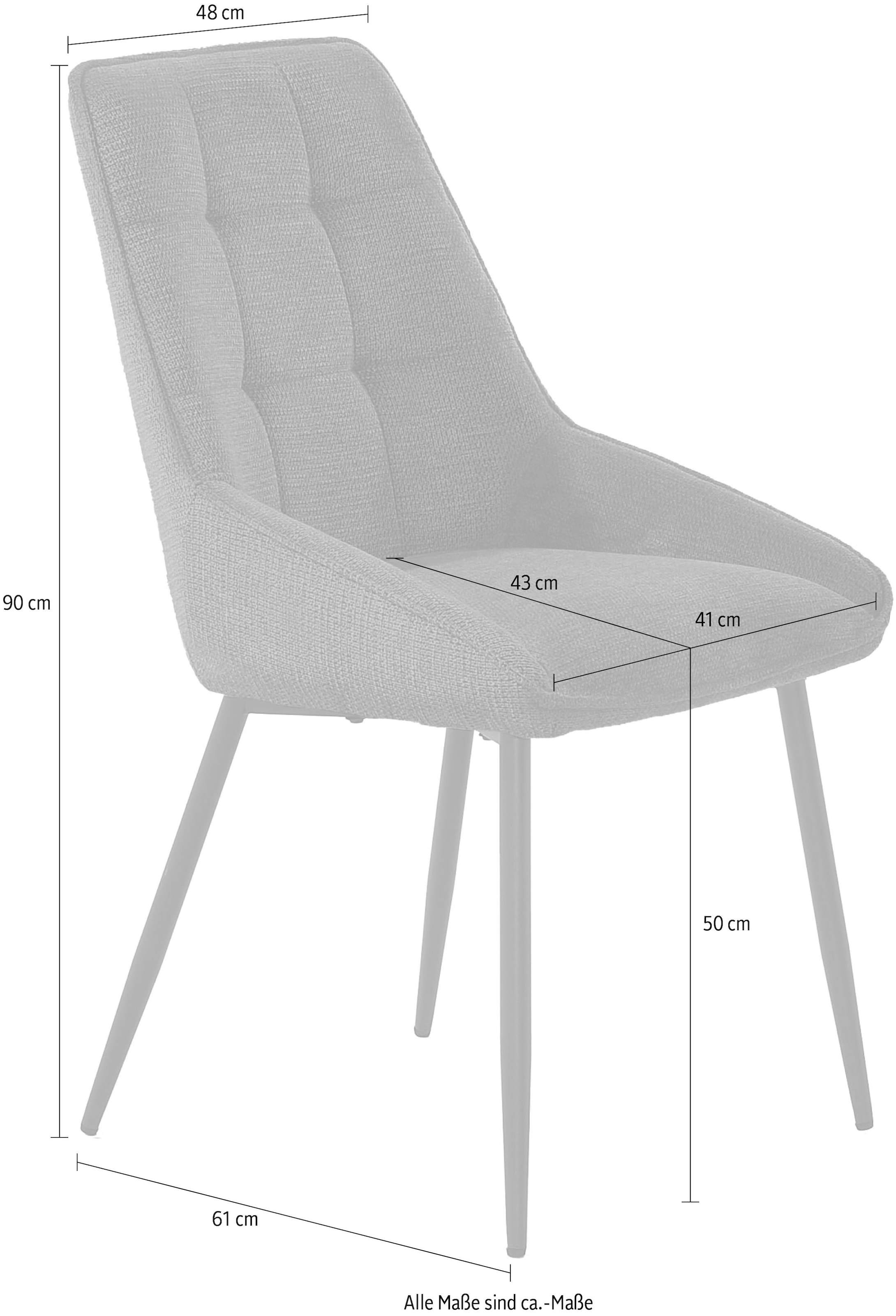 Jockenhöfer Gruppe 4-Fußstuhl »Roger«, (Set), 4 St., Webstoff, 4-Fuss Stuhl, Webstoff, Schalenoptik