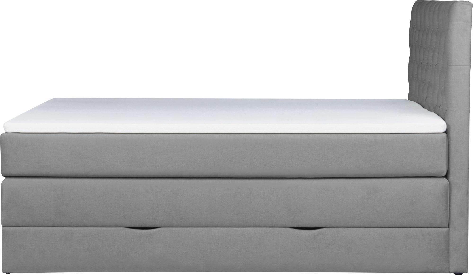 Home affaire Boxspringbett »SELJORD mit Bettkasten, Matratze und Topper, Breite 160 oder 180 cm« Bonnell- oder Taschenfederkernmatratze (H2, H3, H4), mit Knopfheftung