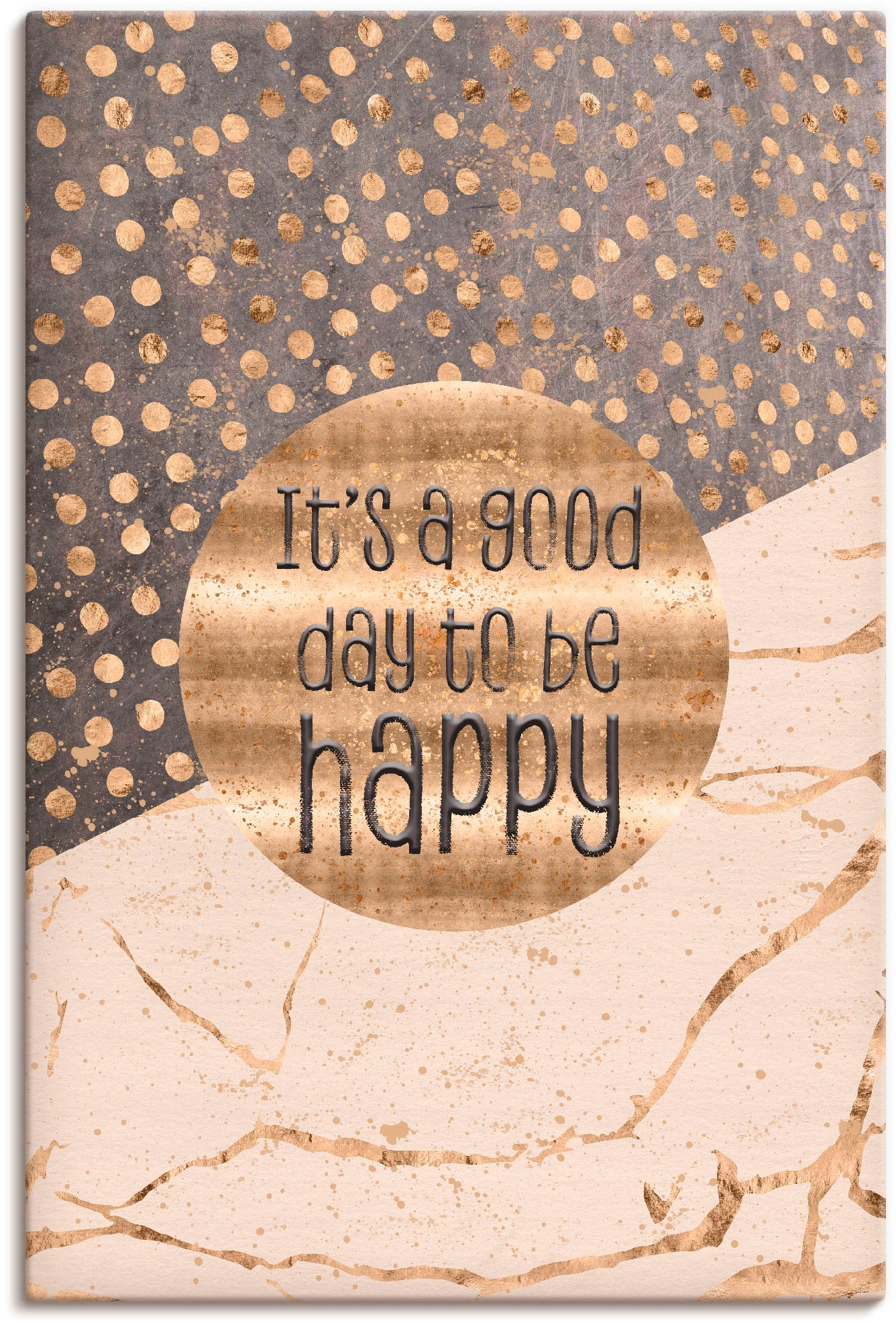 Artland Wandbild "Ein guter Tag um glücklich zu sein", Sprüche & Texte, (1 St.), als Alubild, Outdoorbild, Leinwandbild,