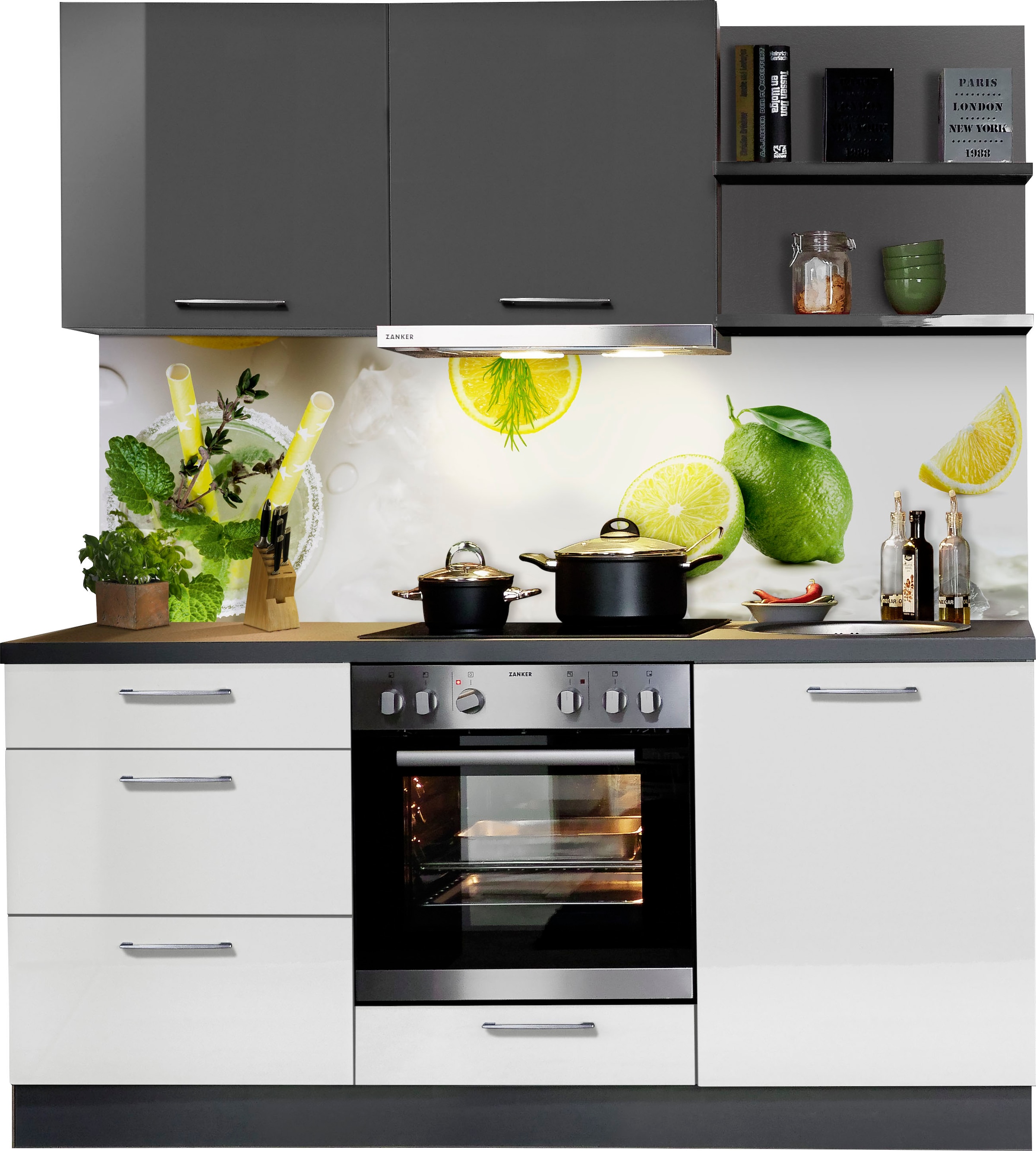 Express Küchen Küchenzeile »Jena«, vormontiert, mit Soft-Close-Funktion, Stellbreite 180 cm