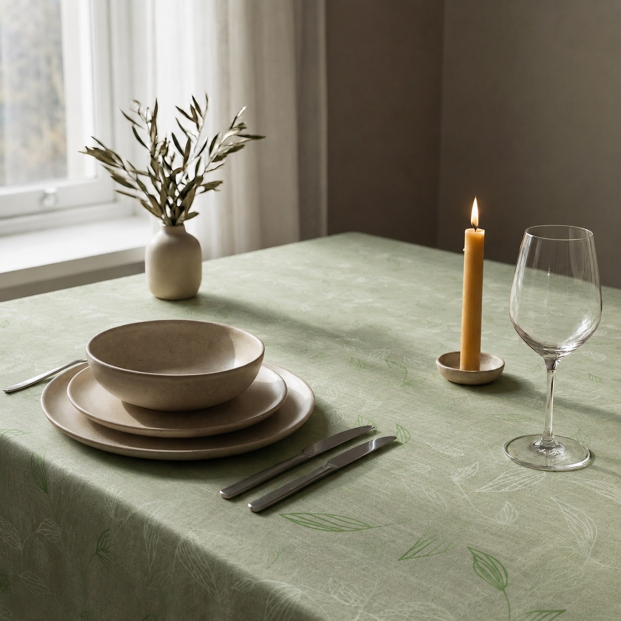 OTTO home Tischdecke »Raffon« Leinen Optik mit Blattmotiv, verschiedene Größen