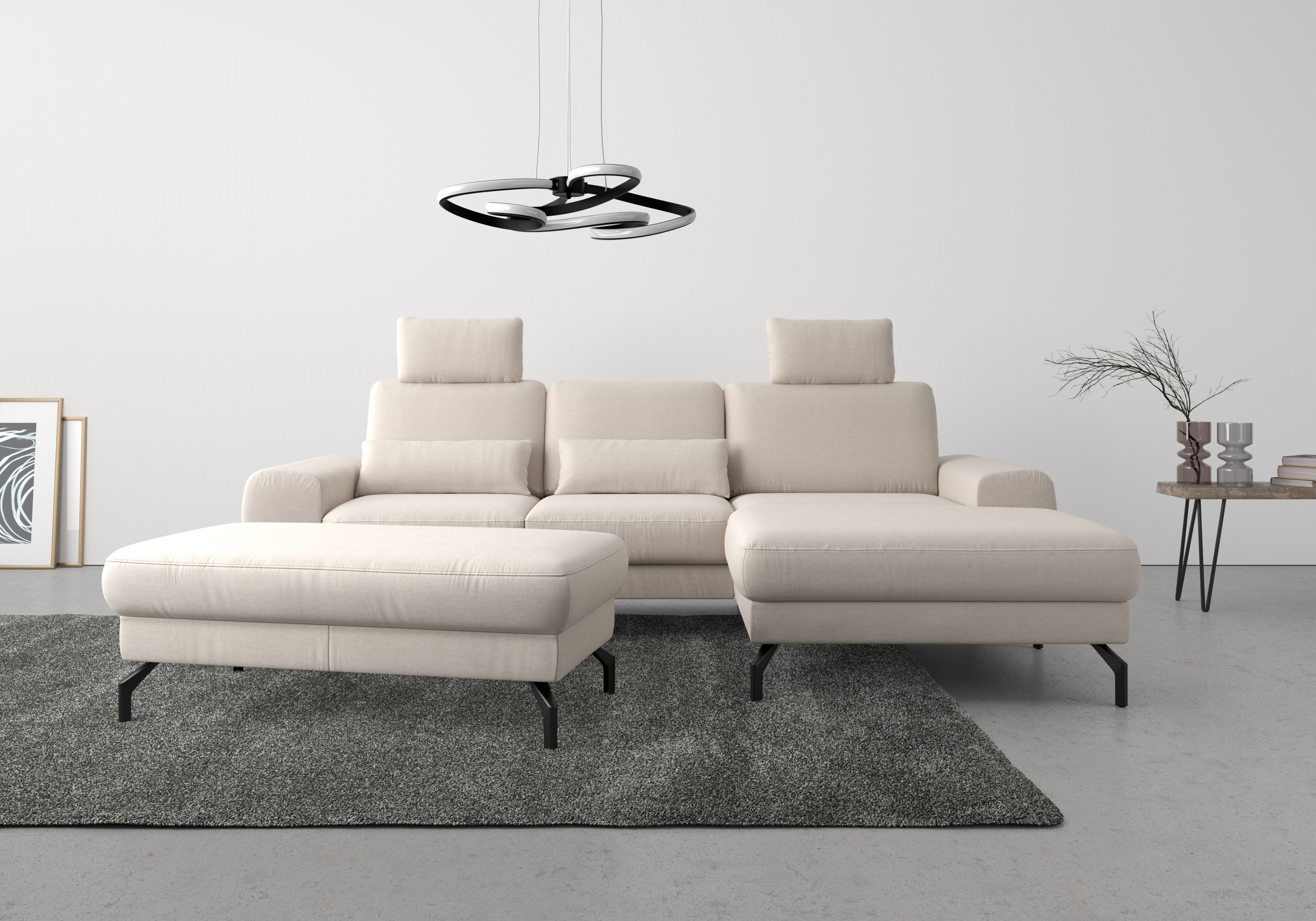 sit&more Ecksofa "Cinturo L-Form" inklusive Sitztiefenverstellung und Federkern, Sitzhöhe 48 cm