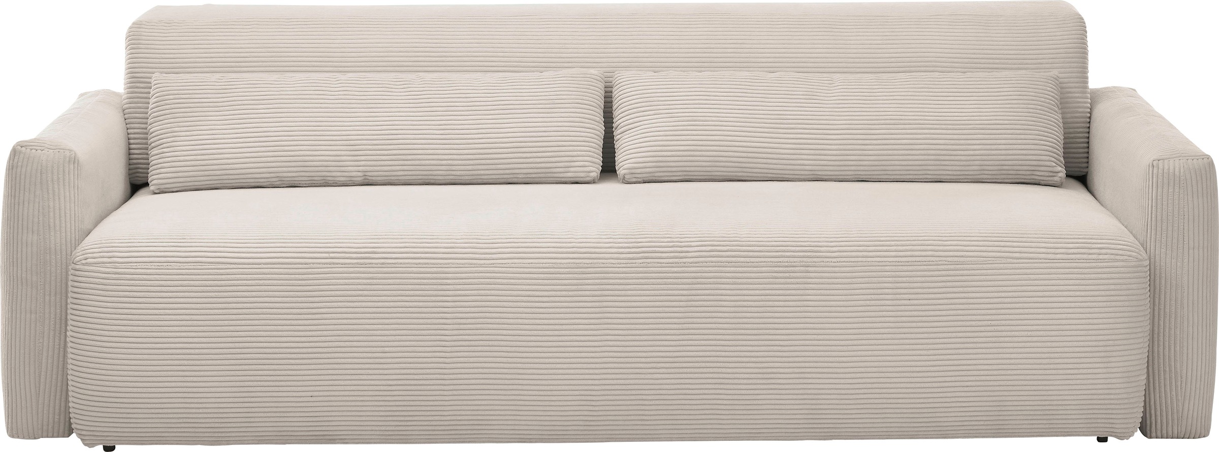 INOSIGN Schlafsofa »Donka Dauerschläfer-geeignet, belastbar bis 270 kg, incl. Bettlkasten«, mit Armlehnen, Breite 232 cm, auch in Cord, Tonnentaschen-Federkern