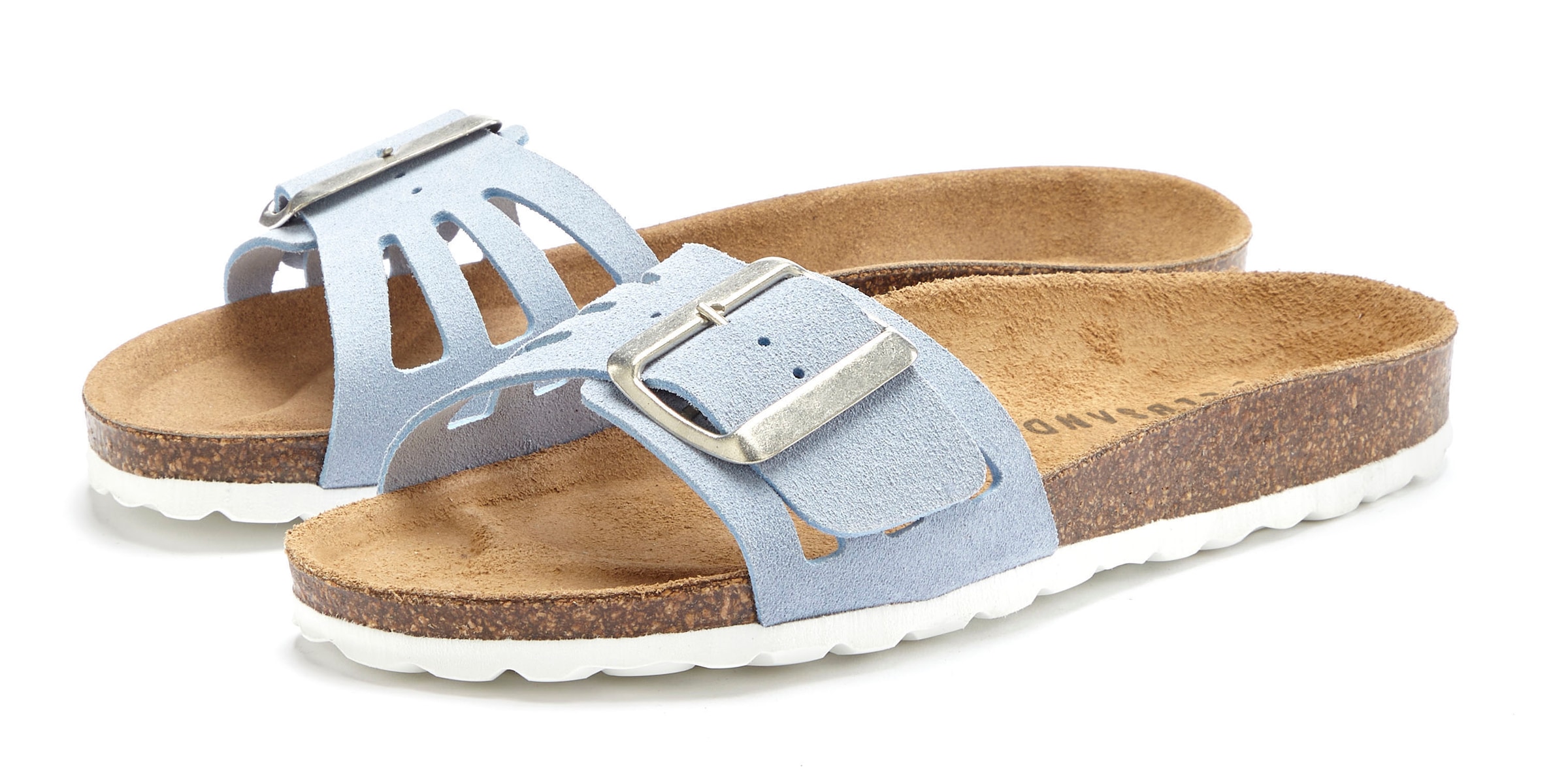 Elbsand Pantolette "Sandale, Mule, offener Schuh, Sommerschuhe, Lederpantolette" aus Leder mit weichem Korkfußbett