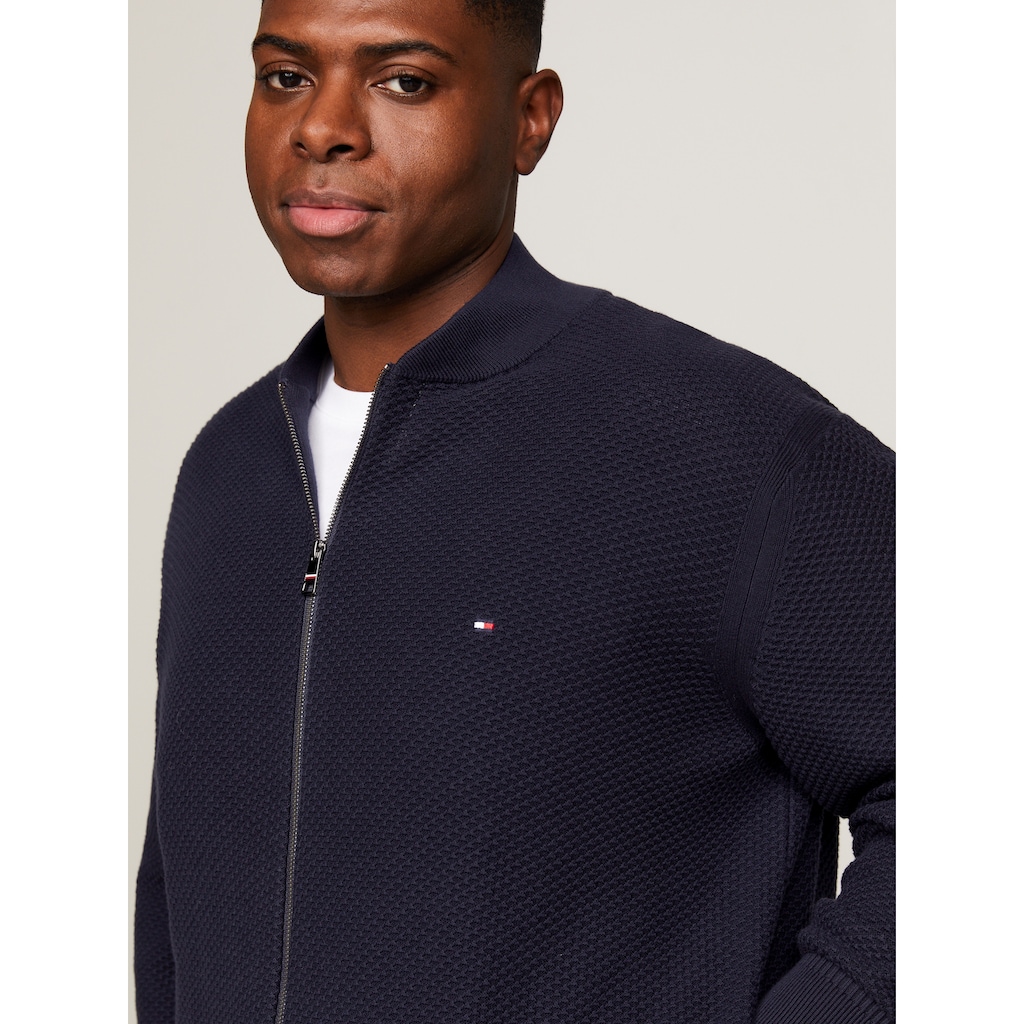 Tommy Hilfiger Big & Tall Strickjacke »BT-OVAL STRUCTURE BASEBALL-B«