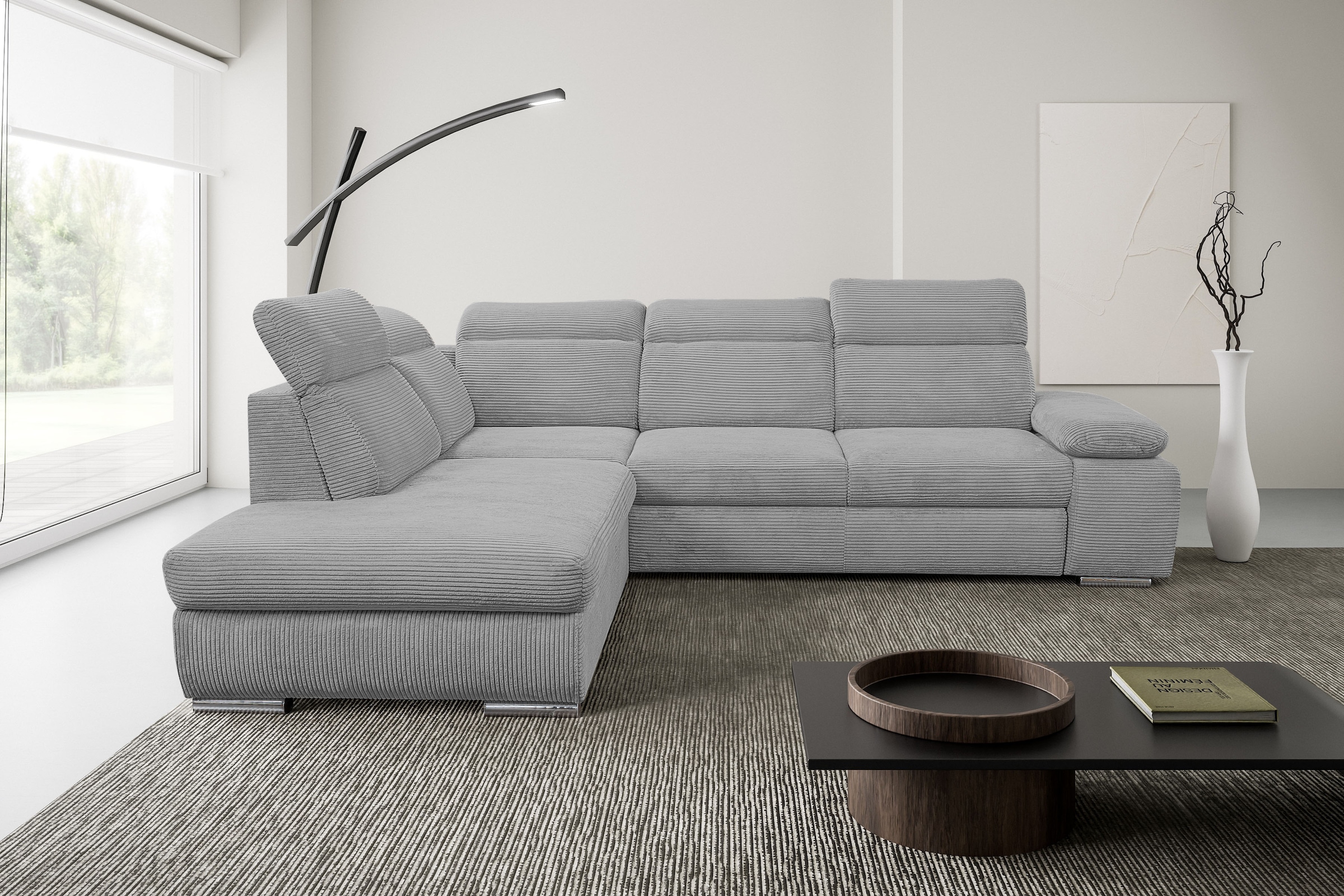 WERK2 Ecksofa "Alicante Cord, inkl. Bettfunktion & Bettkasten, Breite 280cm günstig online kaufen