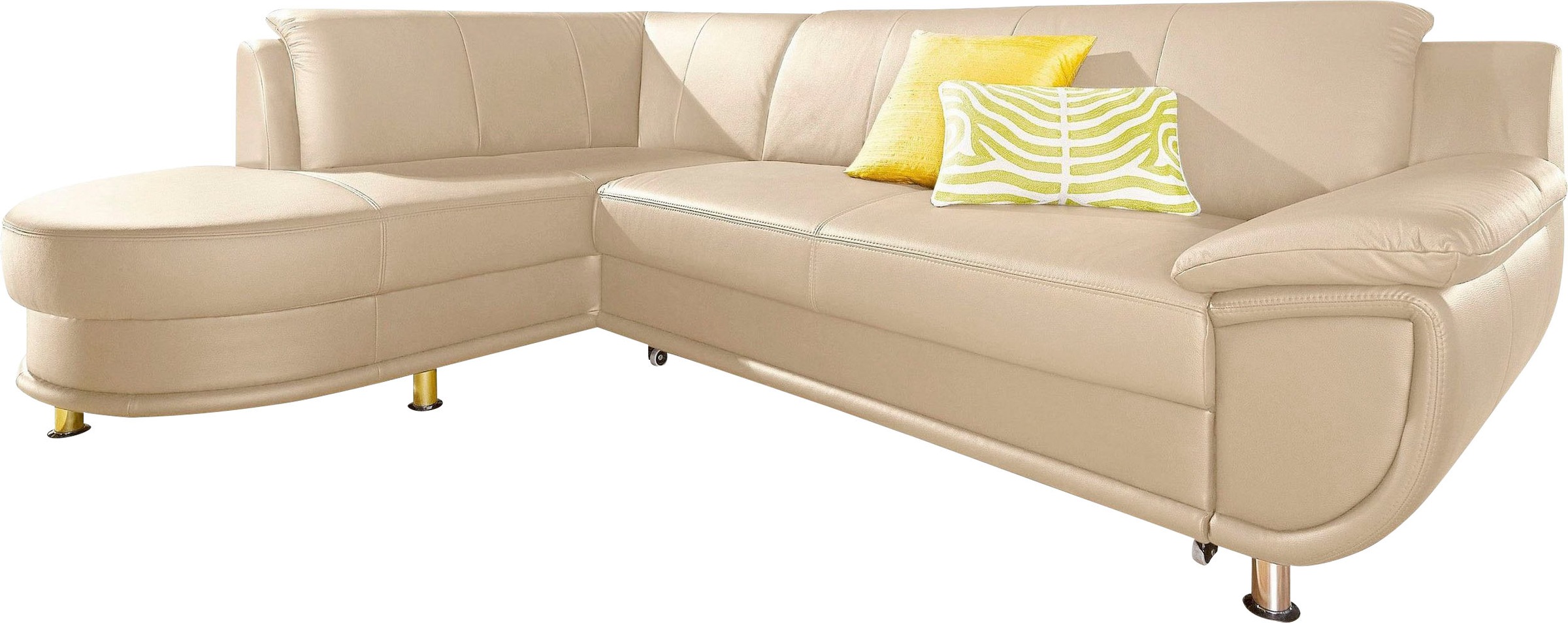 TRENDMANUFAKTUR Ecksofa »Rondo, zeitlos und elegant, bequem, L-Form«, wahlweise mit Federkern, wahlweise mit Bettfunktion