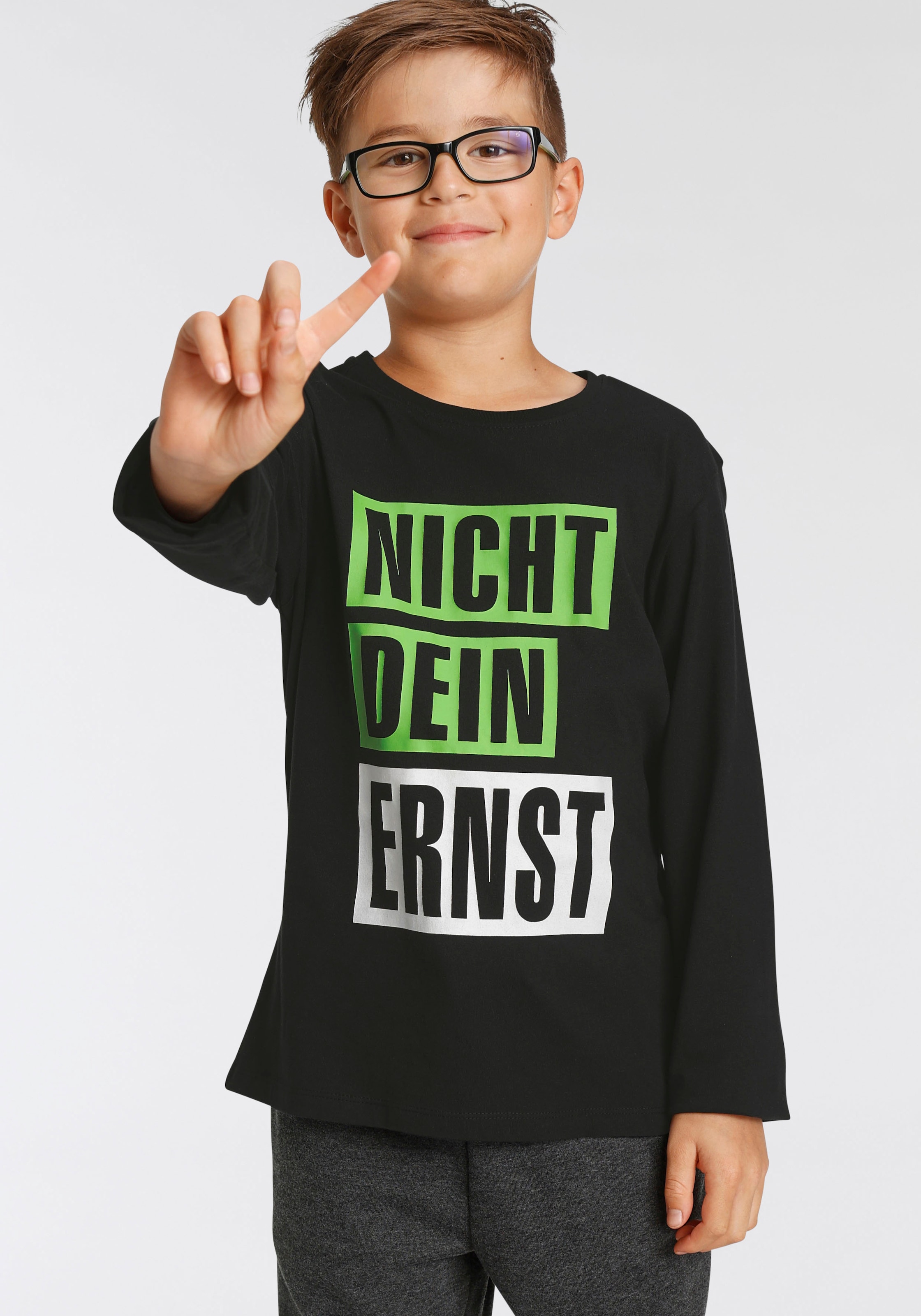 KIDSWORLD Langarmshirt »NICHT DEIN ERNST«, Spruch