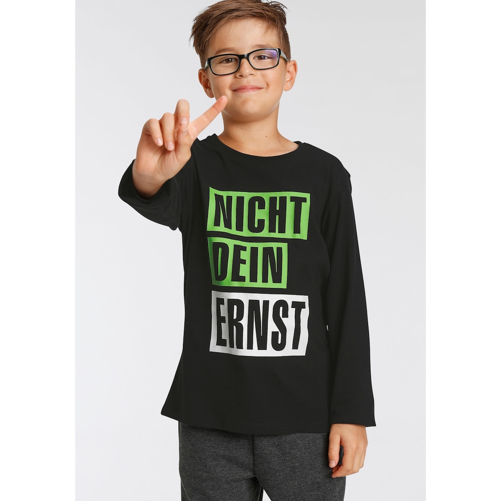 KIDSWORLD Langarmshirt »NICHT DEIN ERNST«, Spruch