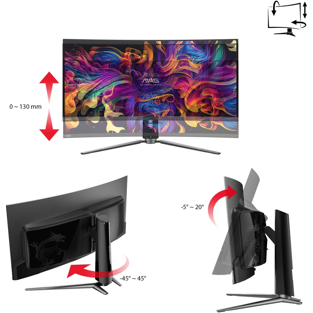 MSI Curved-Gaming-Monitor »MAG 341CQP QD-OLED«, 87 cm/34 Zoll, 3440 x 1440 px, UWQHD, 0,03 ms Reaktionszeit, 175 Hz