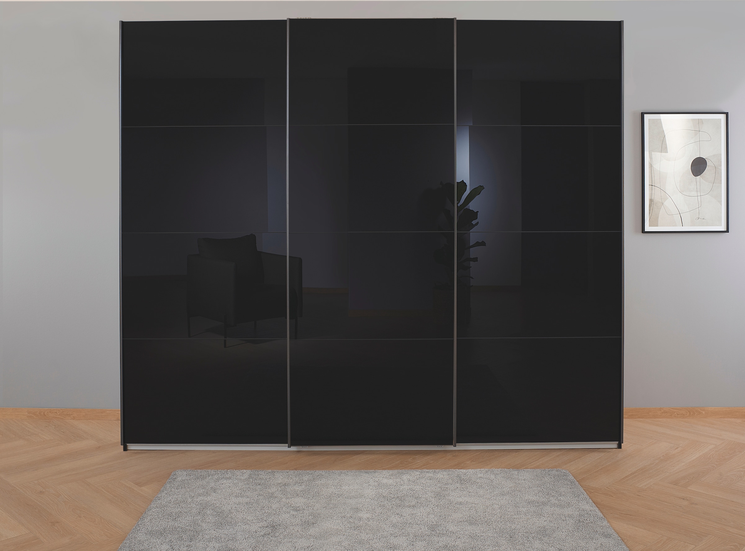 OTTO home Kleiderschrank "Mehrzweckschrank Aktenschrank Möbel Mietswohnung Schlafzimmer KOLUNA" 3 Ausstattungen BASIC/CLASSIC/PREMIUM (inkl. SOFT-CLOSE-FUNKTION), Breiten 203/271/315/360 cm Höhen 210/229 Glas-Front MADE IN GERMANY