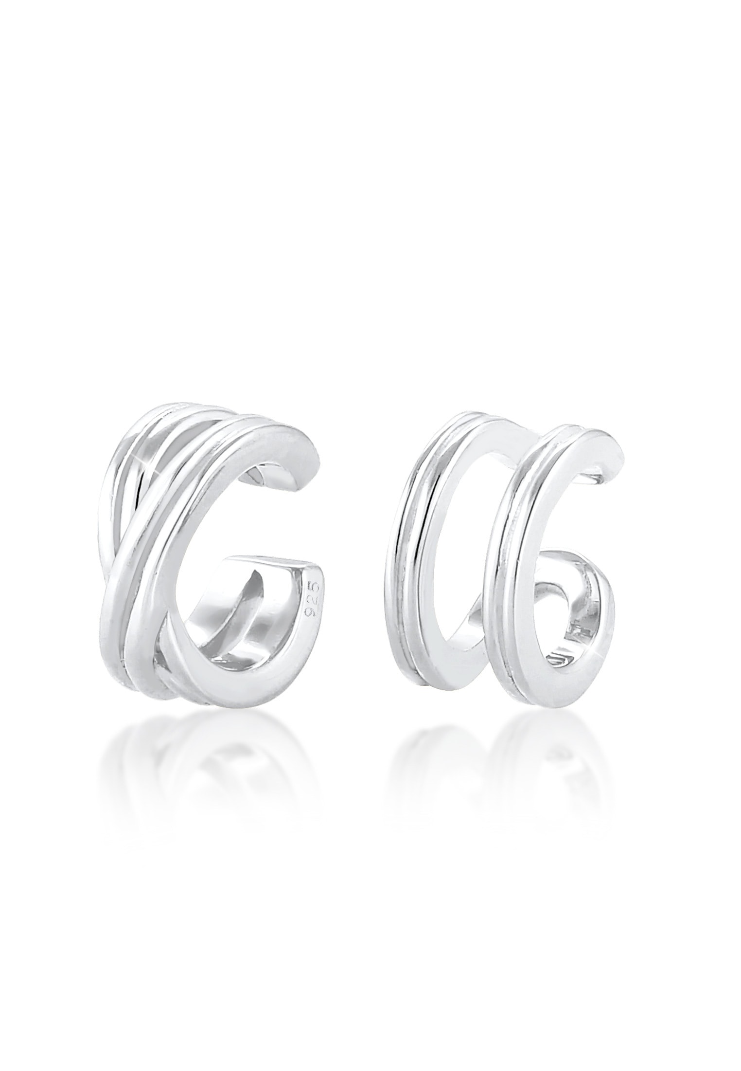 Paar Ohrhaken »Basic Set Earcuff Klemme Minimal Geo 925 Silber«