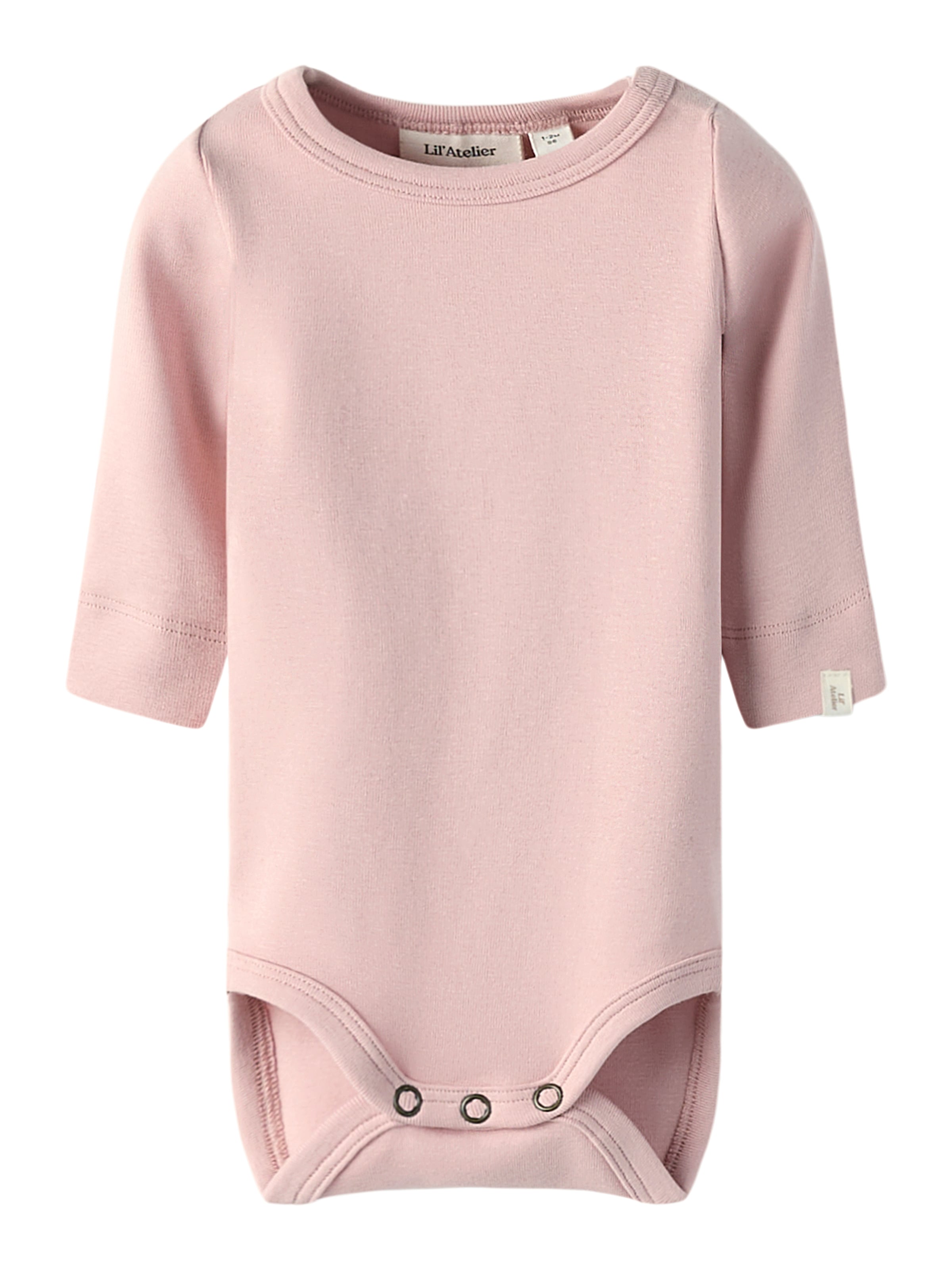 "Langarmbody LIL' ATELIER ""NBNGAYO LS SLIM BODY LIL NOOS"", Jungen, Gr. 56, N-Gr, rosa (misty rose), Jersey, Obermaterial: 57% Baumwolle, 38%