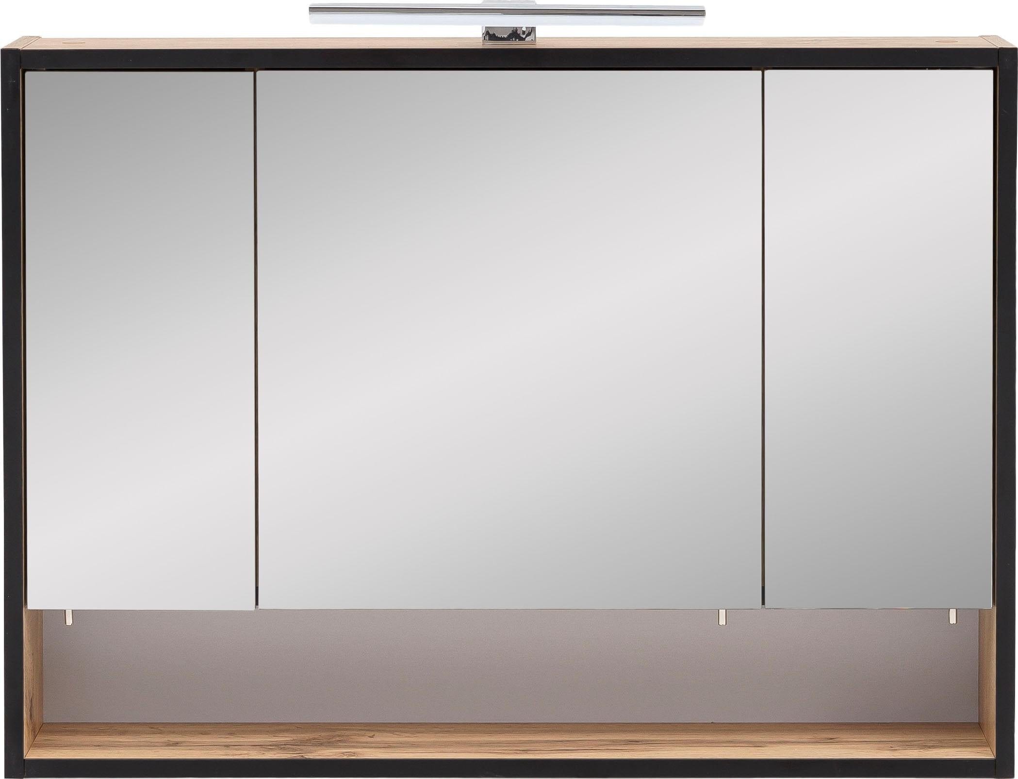 Schildmeyer Spiegelschrank »Maxima«, Breite 80 cm, 3-türig, LED-Beleuchtung, Schalter-/Steckdosenbox