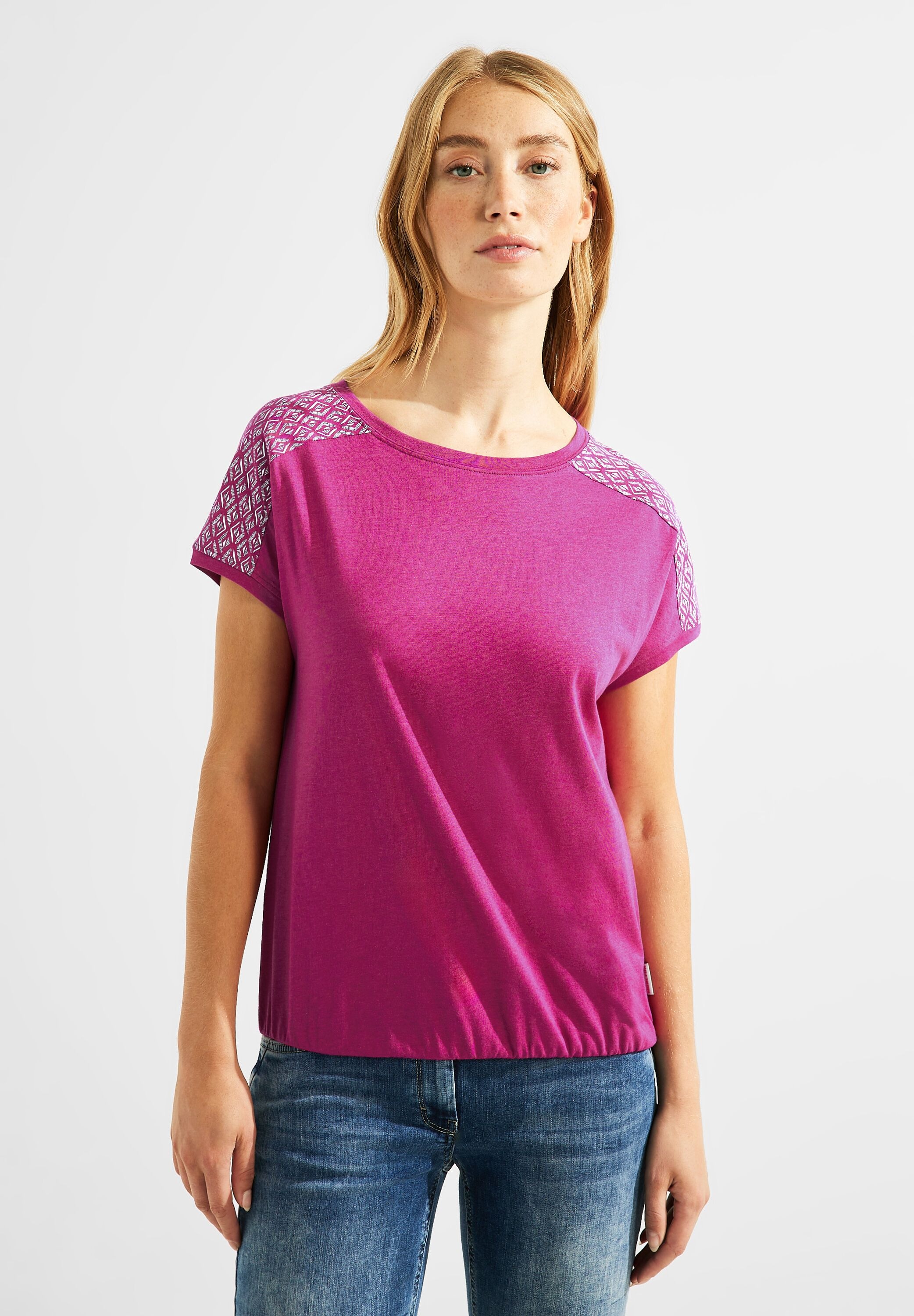 Cecil T-Shirt, aus softem | BAUR Materialmix bestellen