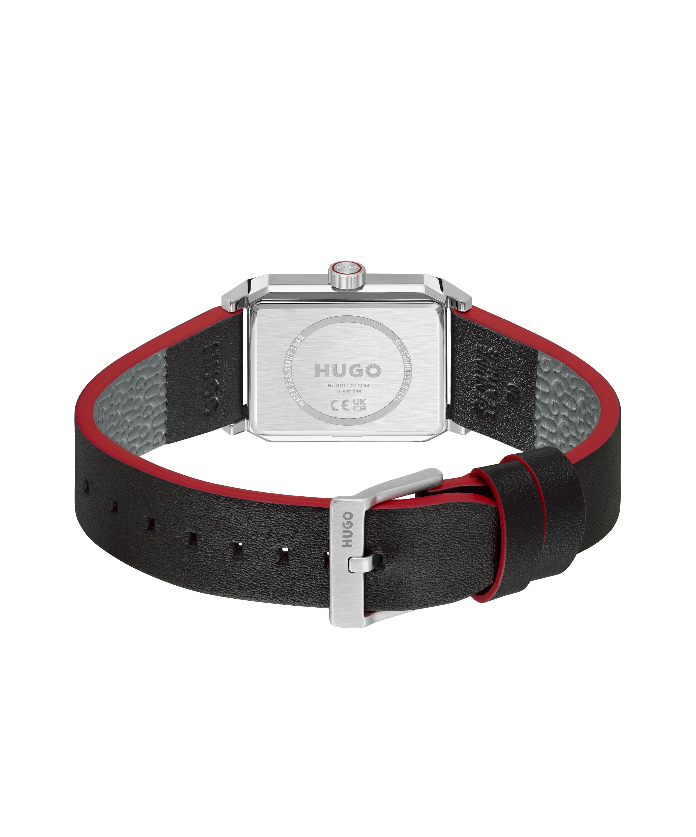 HUGO Quarzuhr »#STEEZE« Armbanduhr, Damenuhr, Herrenuhr, Lederarmband, analog