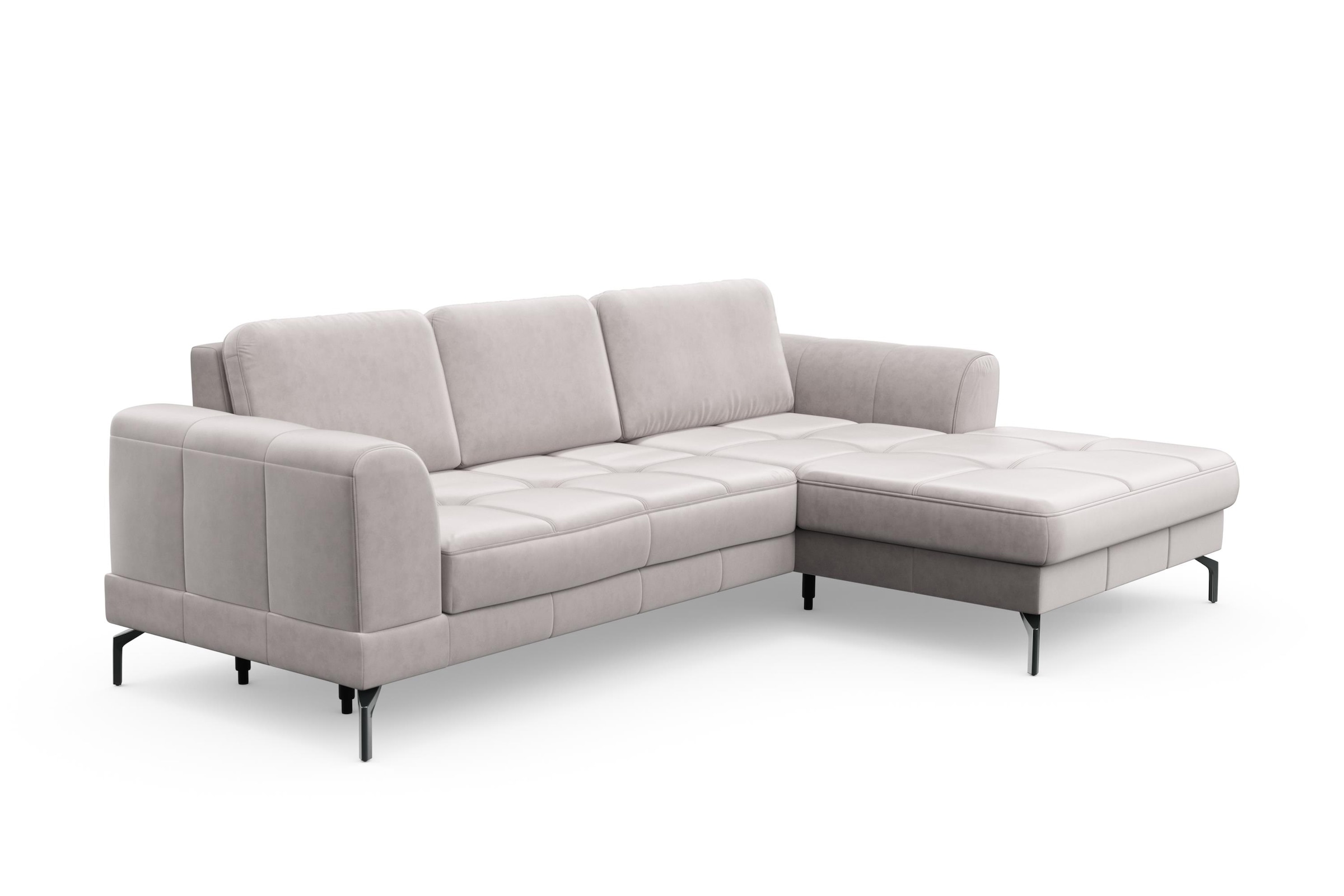 sit&more Ecksofa »Bendigo L-Form«, inklusive Sitztiefenverstellung, Bodenfreiheit 15 cm, 2 Fußfarben