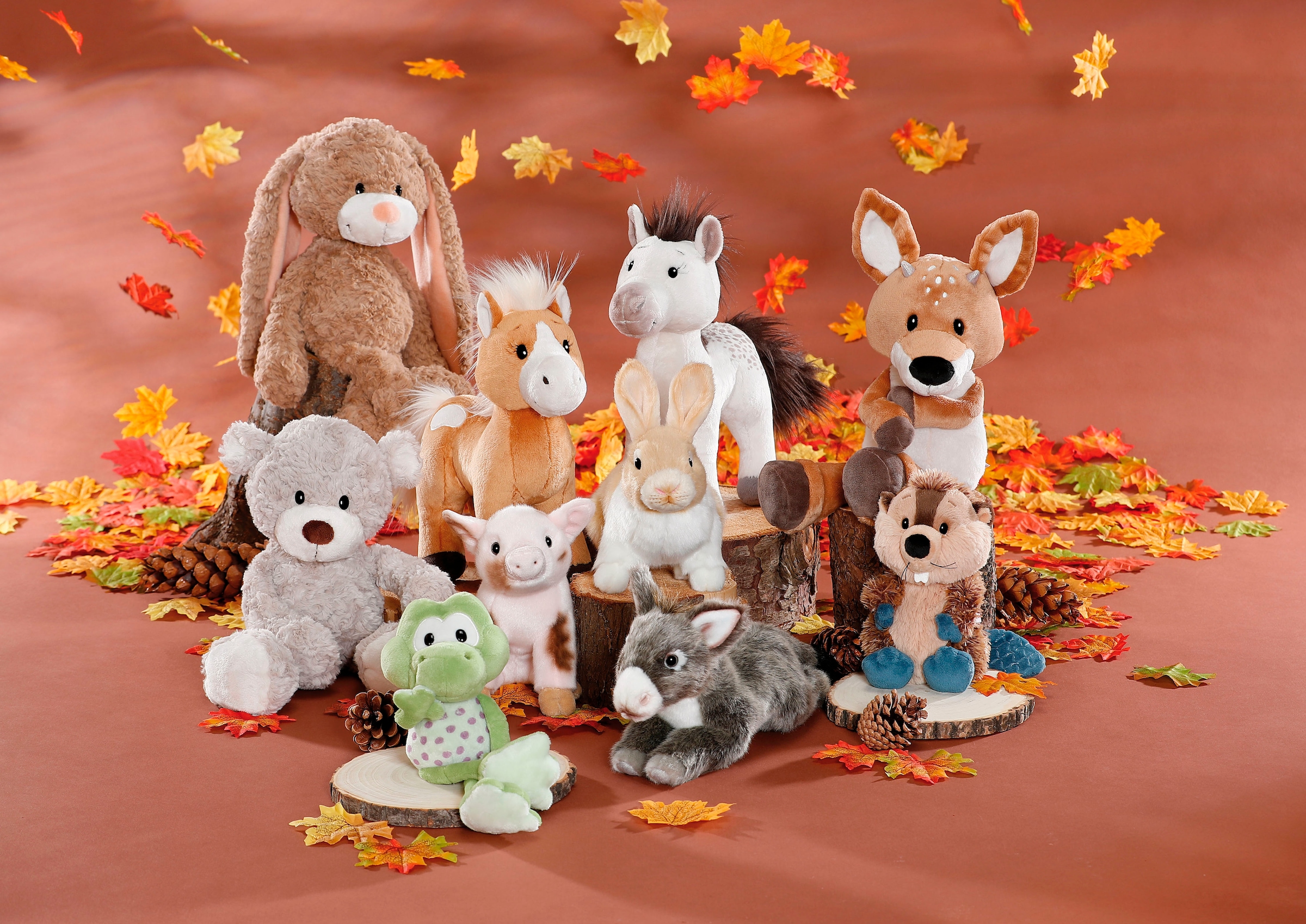 Nici Kuscheltier »Farm Friends, Pferd braun Holly K. Pony, 27 cm stehend«, stehend; enthält recyceltes Material (Global Recycled Standard)
