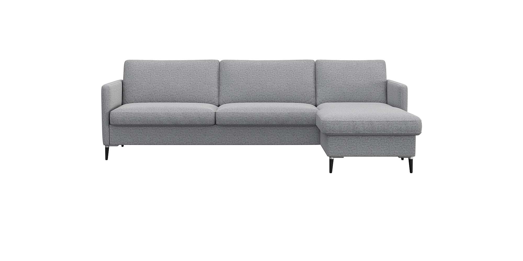 FLEXLUX Ecksofa "Fiore, super Sitzkomfort durch Kaltschaum im Sitz, L-Form" schmale Armlehnen, Füße Alu+schwarz