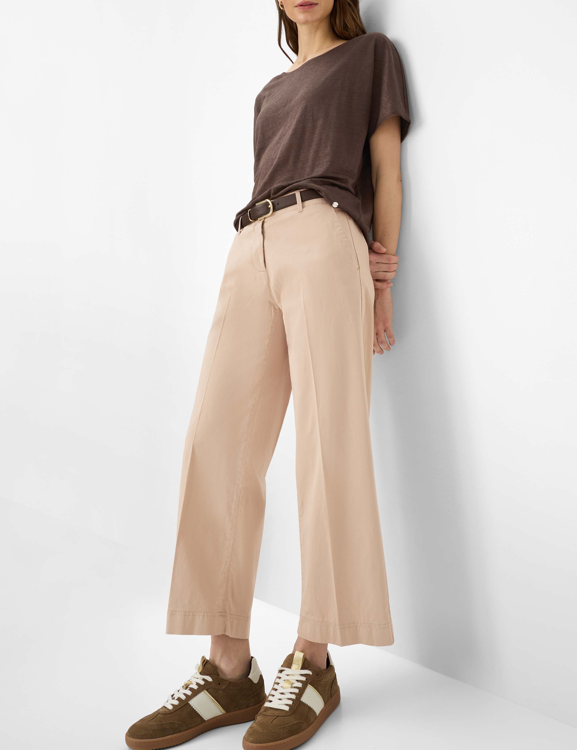 5-Pocket-Hose BRAX "Style MAINE S", Damen, Gr. 46, Normalgrößen, beige, Web, 78% Baumwolle, 19% Lyocell, 3% Elasthan, Hosen 5-Pocket-Hose 4