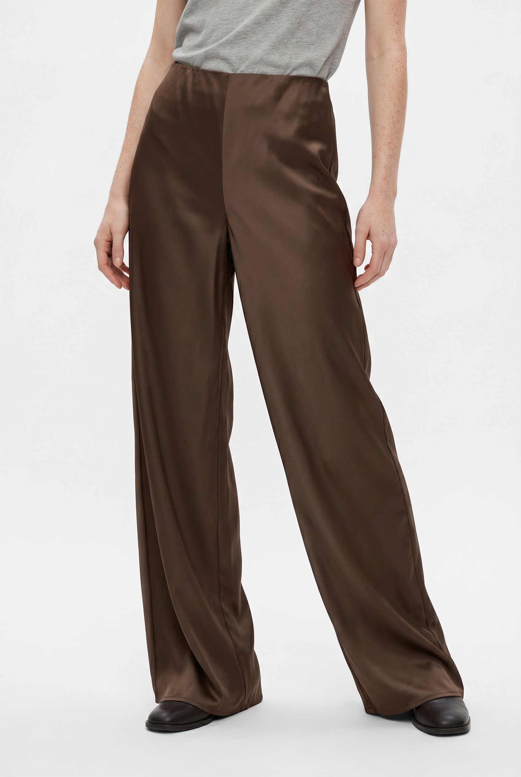Y.A.S Anzughose »YASPELLA HW WIDE PANTS S. NOOS«  mit Stretch, glänzend