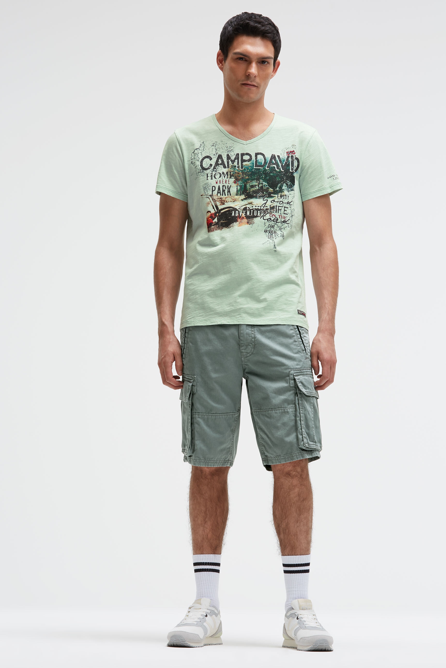 CAMP DAVID V-Shirt aus Baumwolle