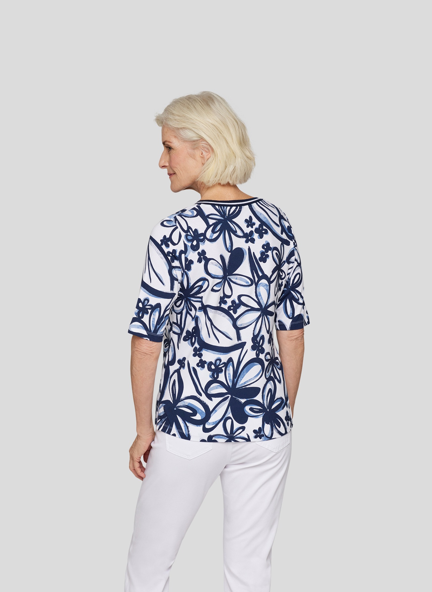 Rabe Rundhalsshirt, mit floralem Muster günstig online kaufen