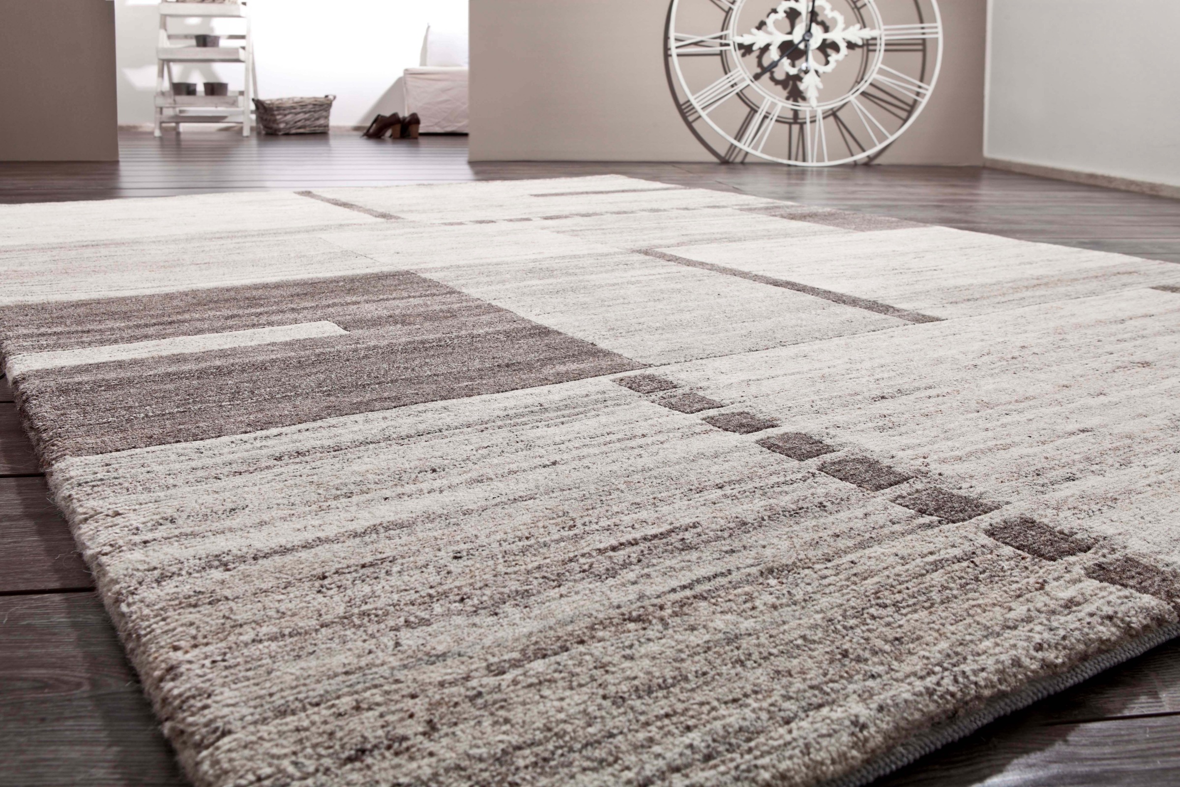 LUXOR living Wollteppich »Henderson«, rechteckig, 8 mm Höhe, reine Wolle, handgeknüpft, Patchwork Design