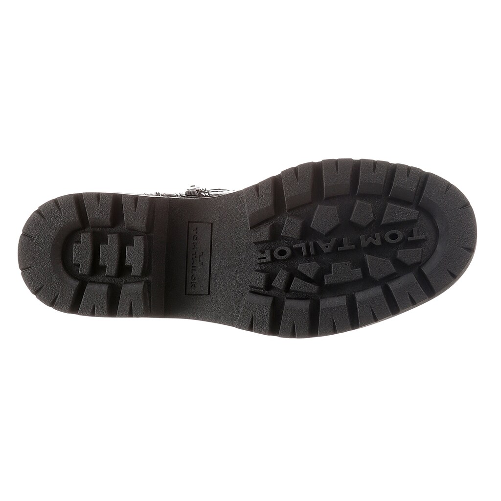 Schuhe Stiefeletten TOM TAILOR Chelseaboots, mit zweckmäßiger Anziehlasche schwarz Schuhe Stiefeletten TOM TAILOR Chelseaboots, mit zweckmäßiger Anziehlasche schwarz