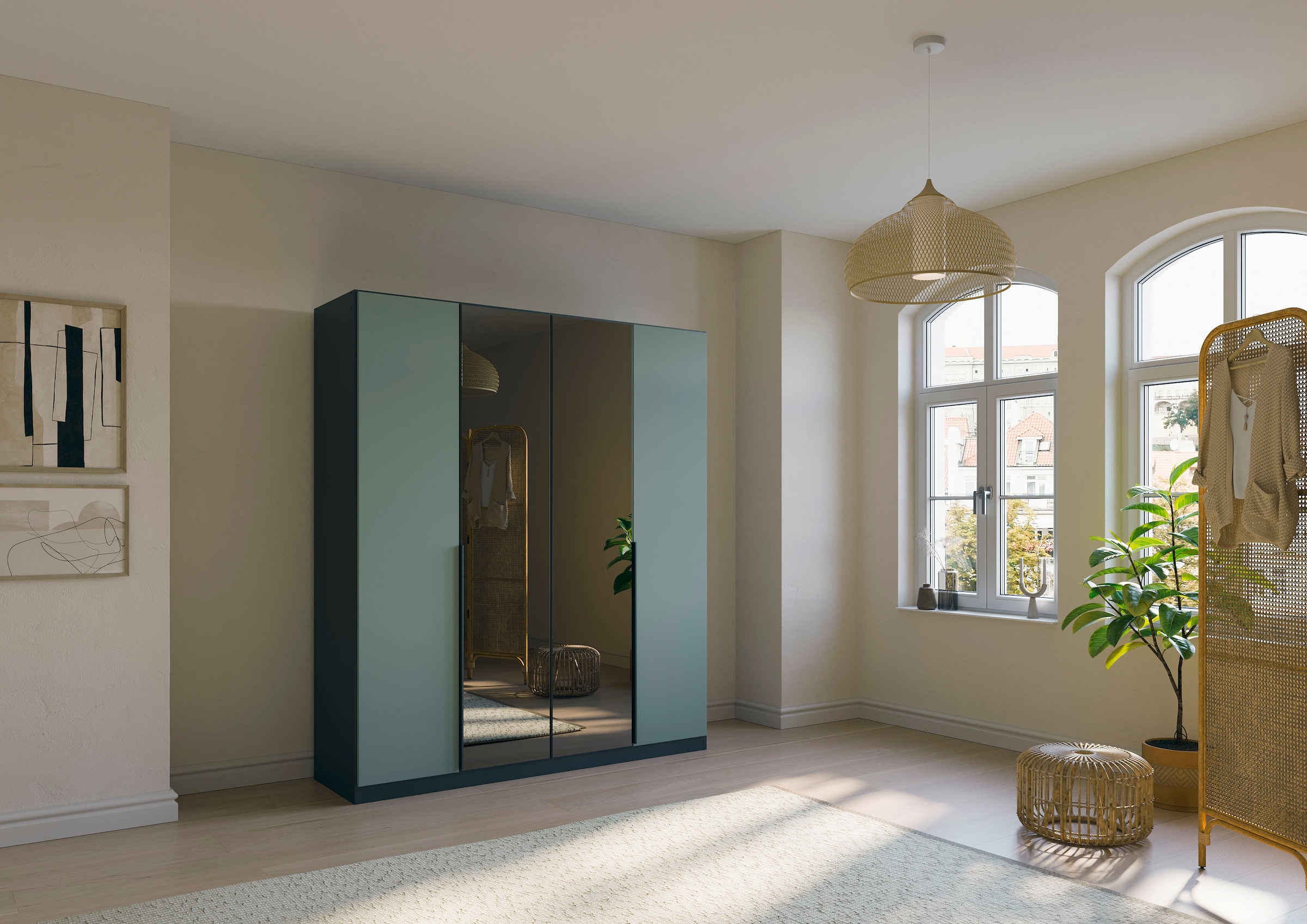 INOSIGN BY RAUCH Drehtürenschrank »Ferris Schrank Breite 2,10m BESTSELLER Schlafzimmerschrank«, Kleiderschrank mit Spiegel in den Ausführungen BASIC/CLASSIC/PREMIUM
