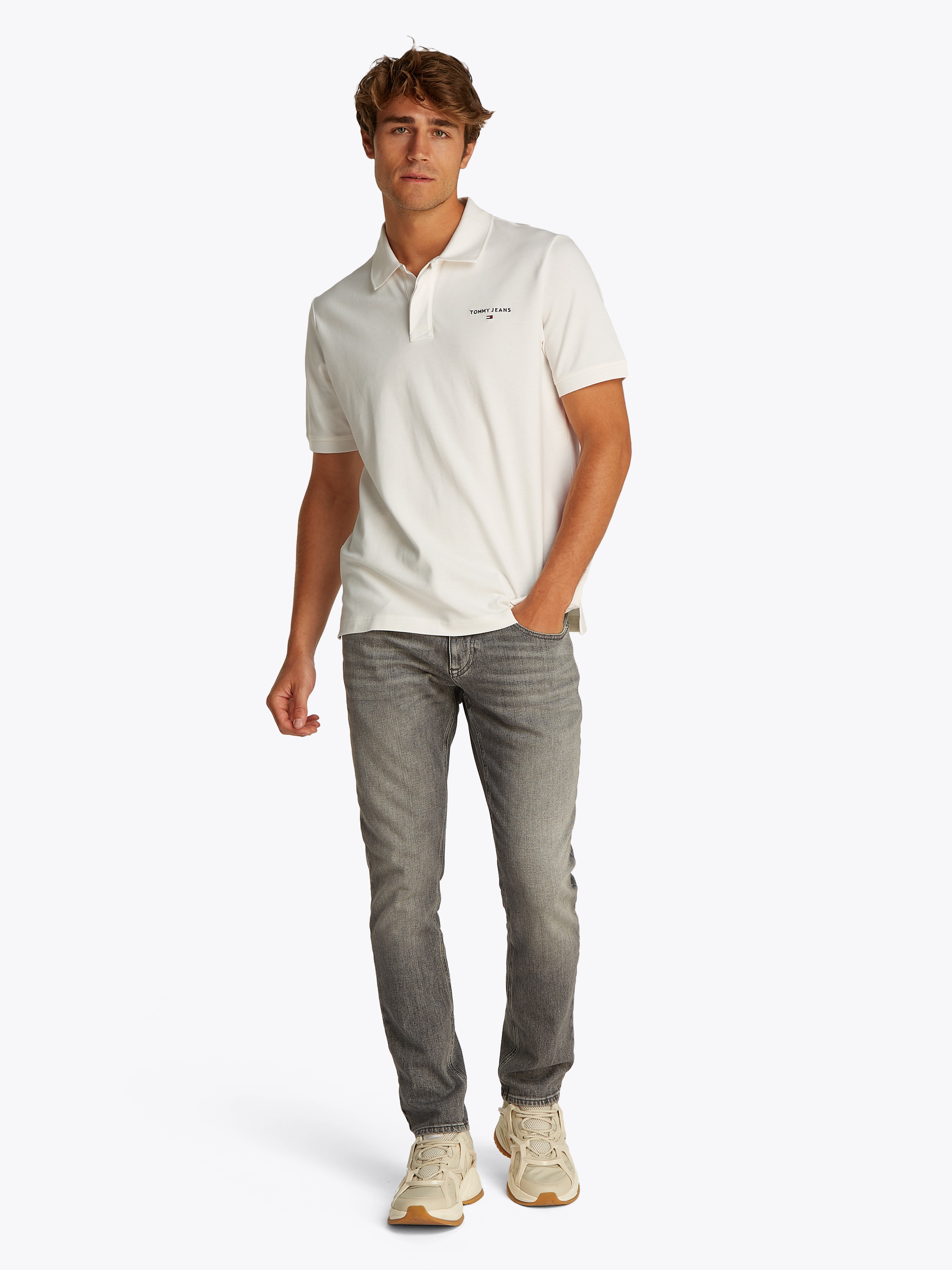 Thumbnail - Tommy Jeans Poloshirt "TJM REG LINEAR POLO EXT" Mit Rundhalsausschnitt