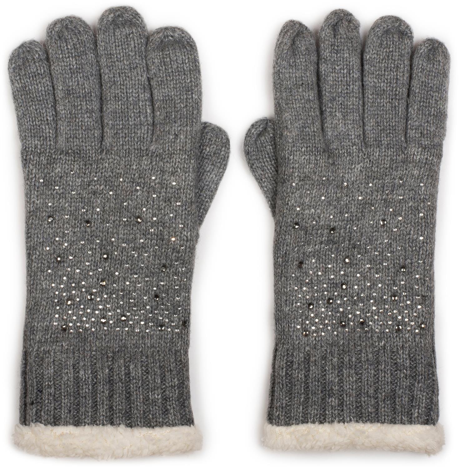 styleBREAKER Strickhandschuhe "Strickhandschuhe mit Strass und Fleece" 1 Stk.