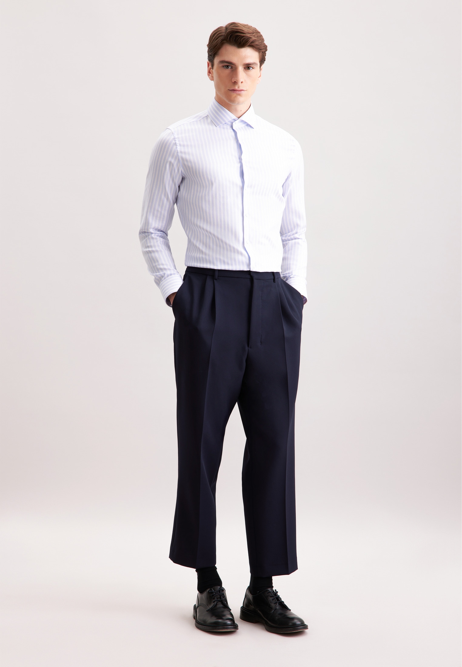 seidensticker Businesshemd »Schwarze Rose« Slim 1/1 Kentkragen Gestreift