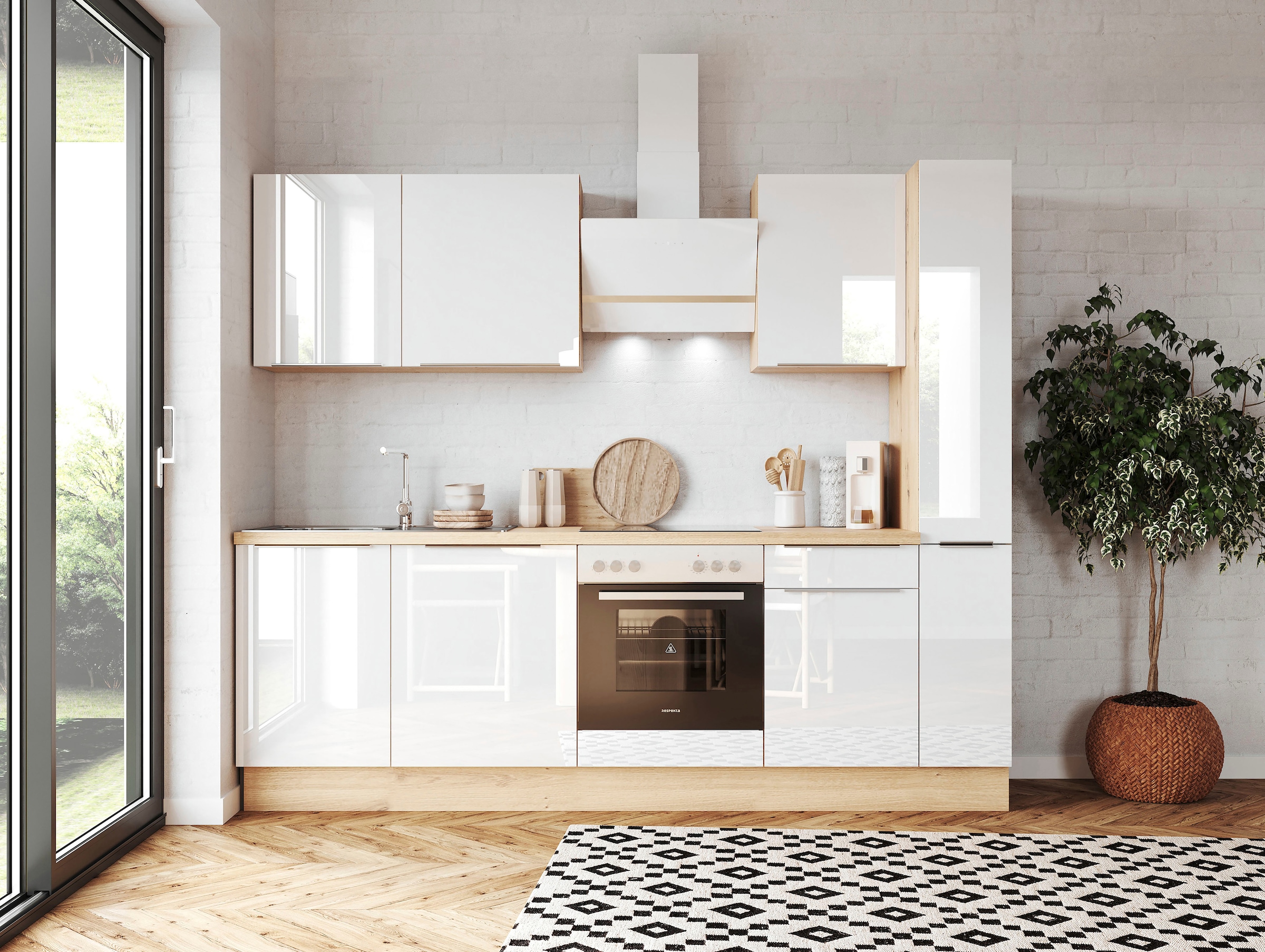 RESPEKTA Küchenzeile "Safado aus der Serie Marleen" Breite 250 cm, mit Soft günstig online kaufen