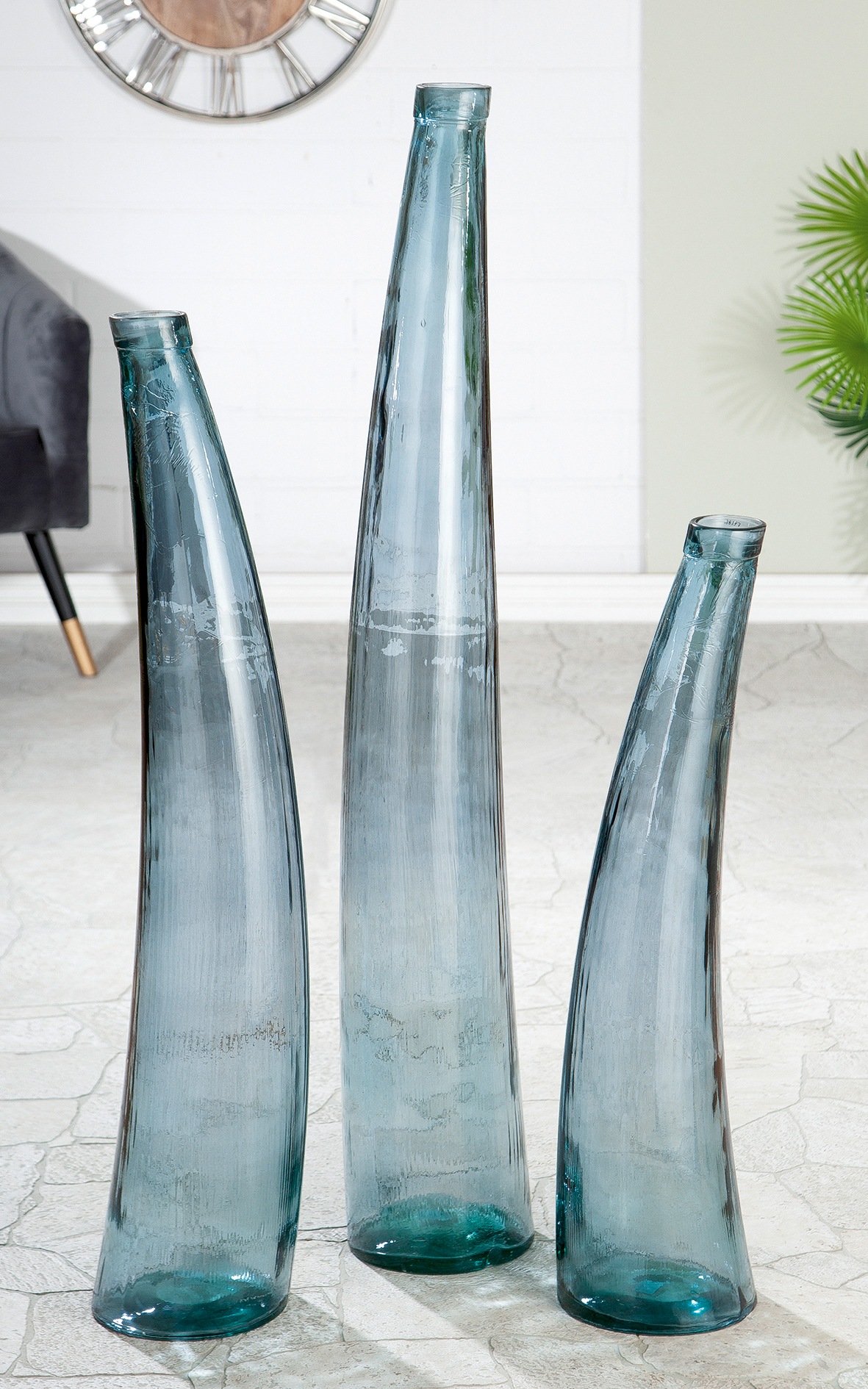 GILDE Bodenvase "Corno" aus Glas, Höhe ca. 80 cm günstig online kaufen