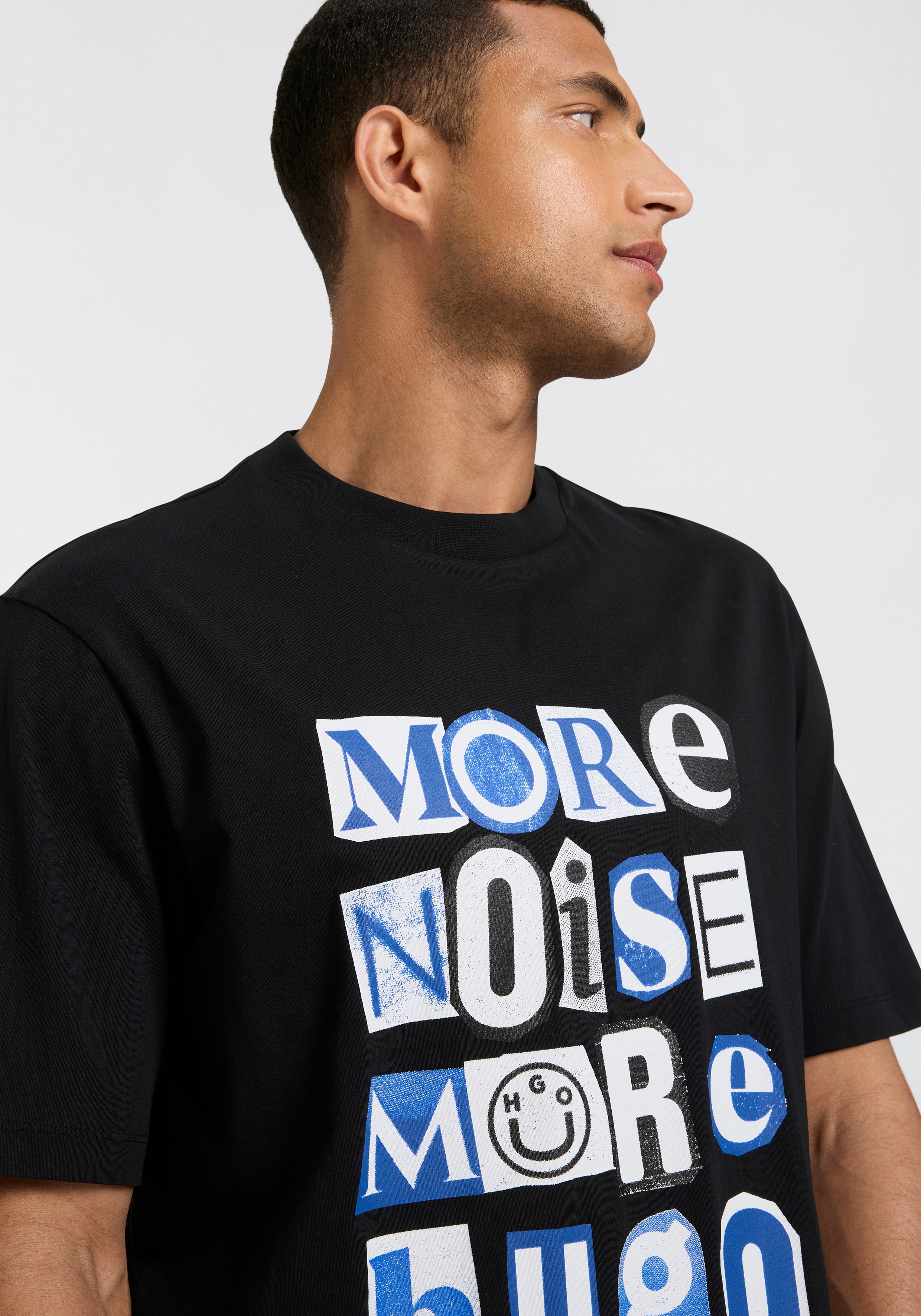 Thumbnail - HUGO Blue T-Shirt "Notix", mit großem Druck