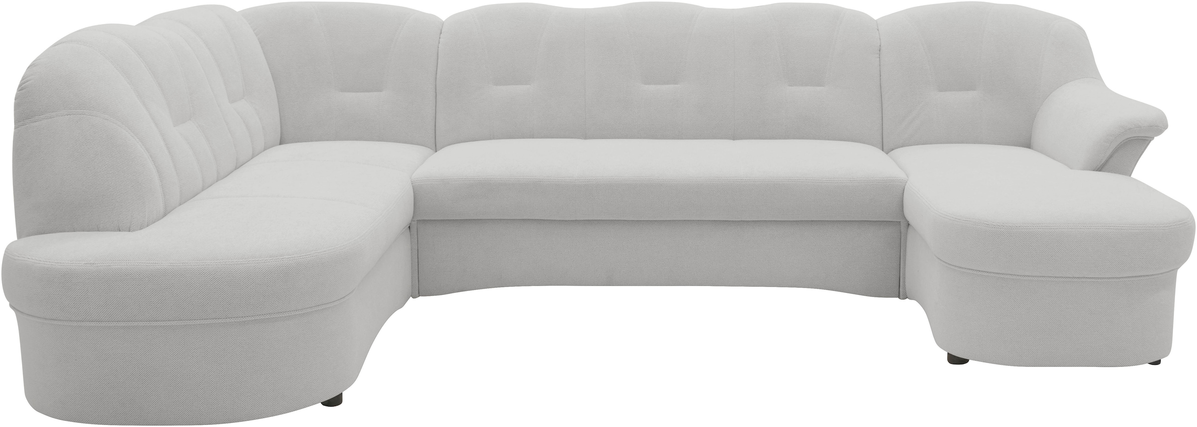 DOMO collection Wohnlandschaft »Flores auch in Leder-Bezug, B/T/H: 293/180/86 cm, U-Form«, (3 St.), wahlweise mit Bettfunktion, wahlweise mit Federkern