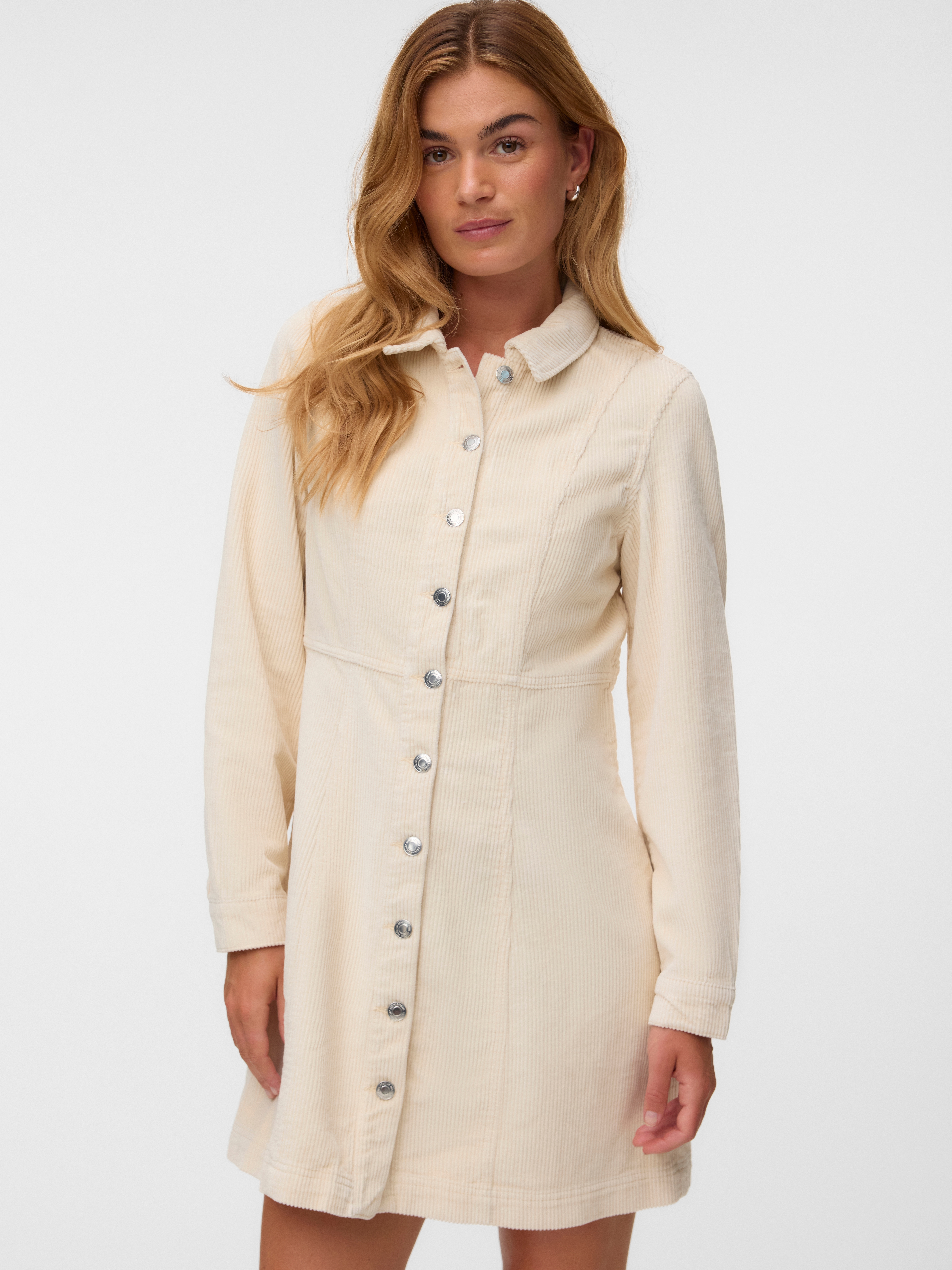 Vero Moda Cordkleid "VMDAISY LS SHORT CORD DRESS NOOS" Baumwolle, Cord