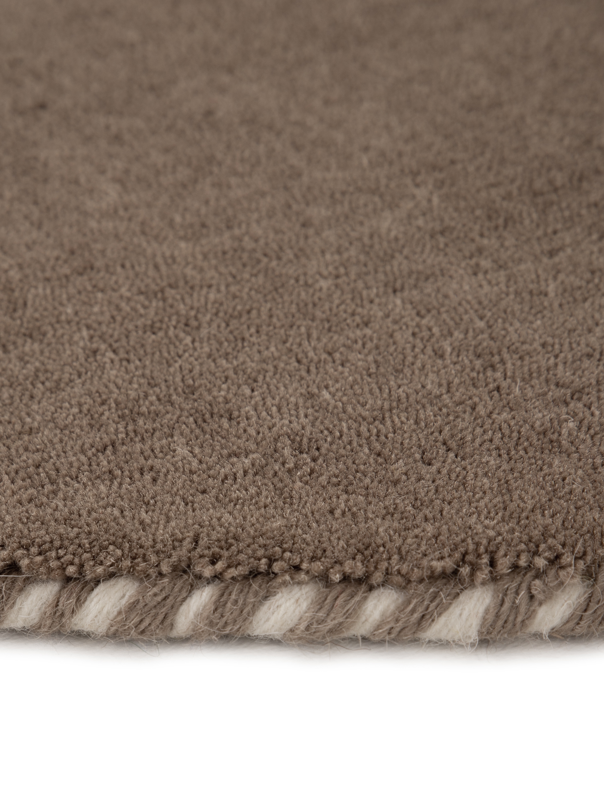 carpetfine Wollteppich »Gabbeh Lola Uni«, rund, 14 mm Höhe, mit natürlichem Pflanzenmaterial von Hand gewebt, auch als Läufer
