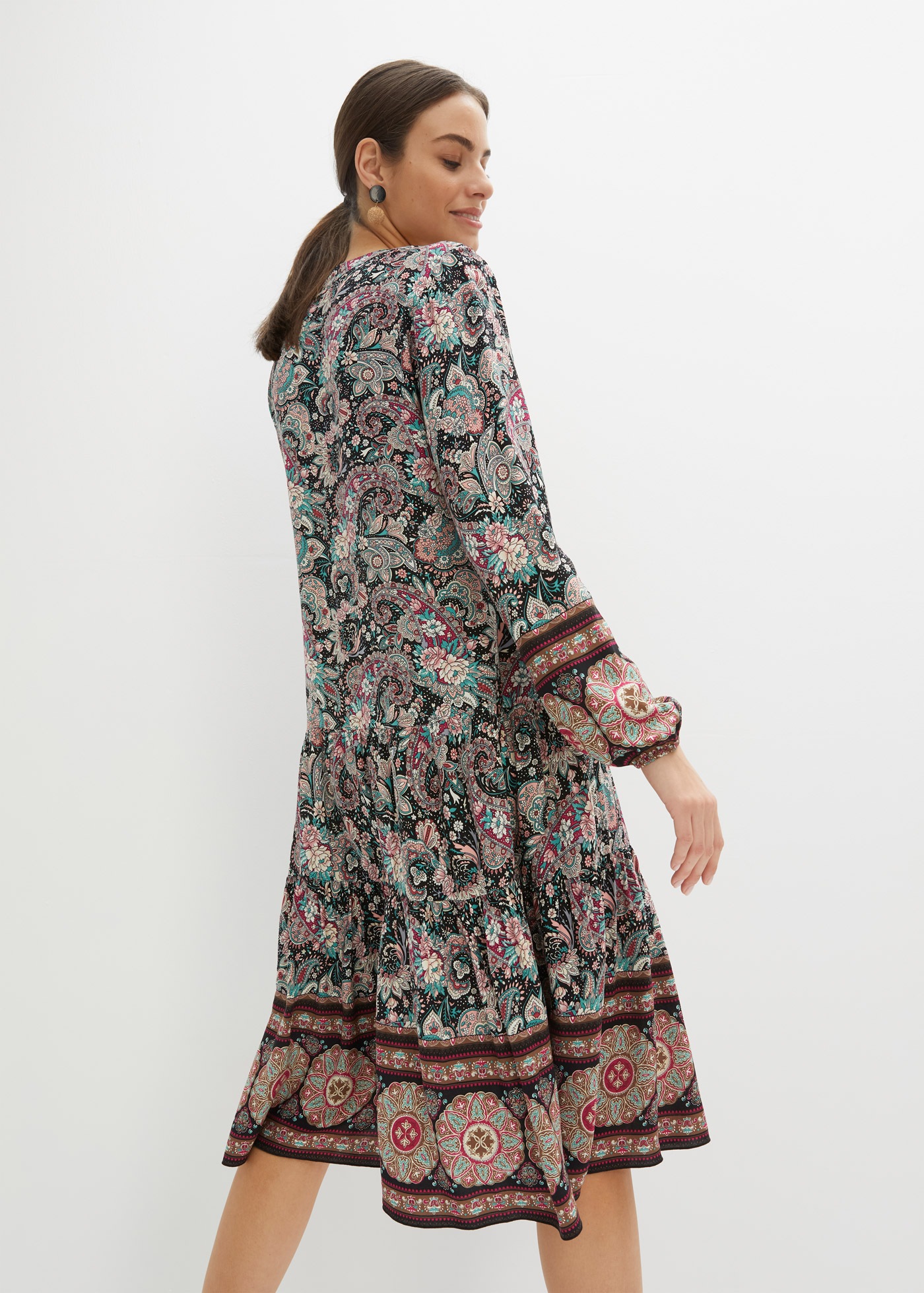 bonprix Tunikakleid für Festivals, aus Viskose, A-Linien-Passform, mit lang günstig online kaufen