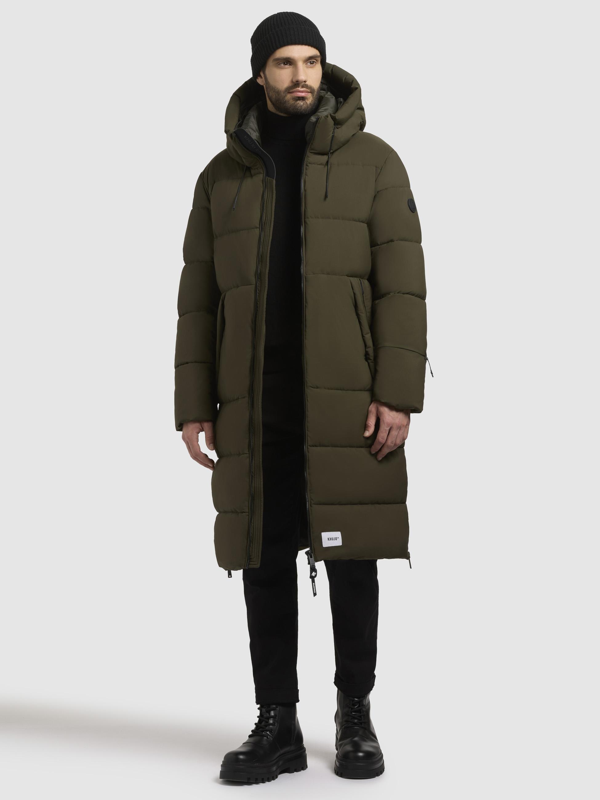 khujo Steppmantel »Rigo Matt-YM«, Warmer Herren Puffermantel mit Rucksack-Trägern